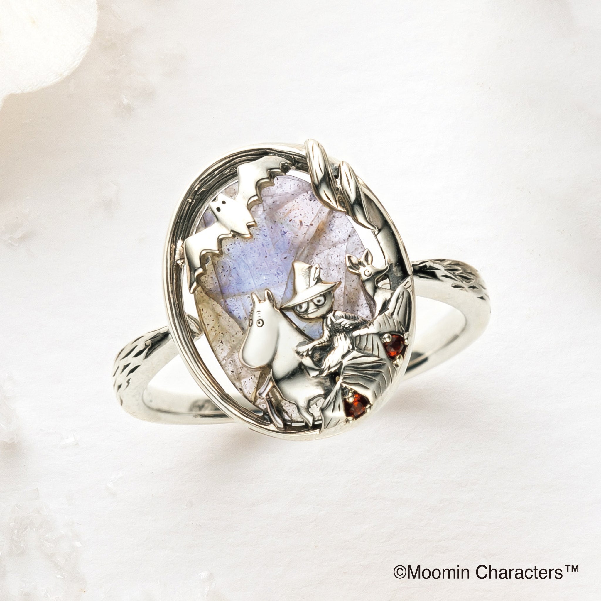 ラブラドライト/ガーネット シルバーリング(MOOMIN(ムーミン))《25V03601》