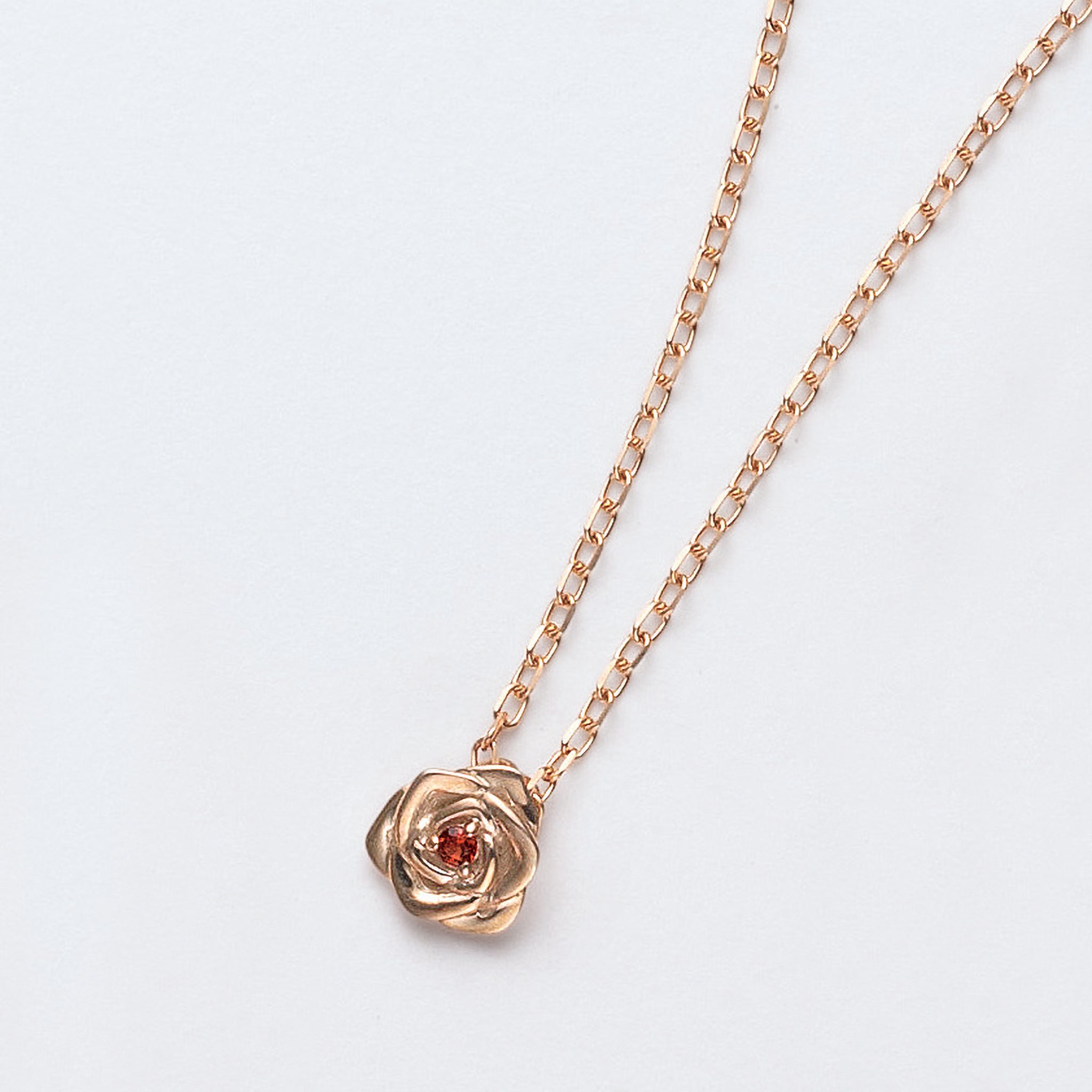 ガーネット K10ネックレス(バラモチーフ/1月誕生石)《25V03710