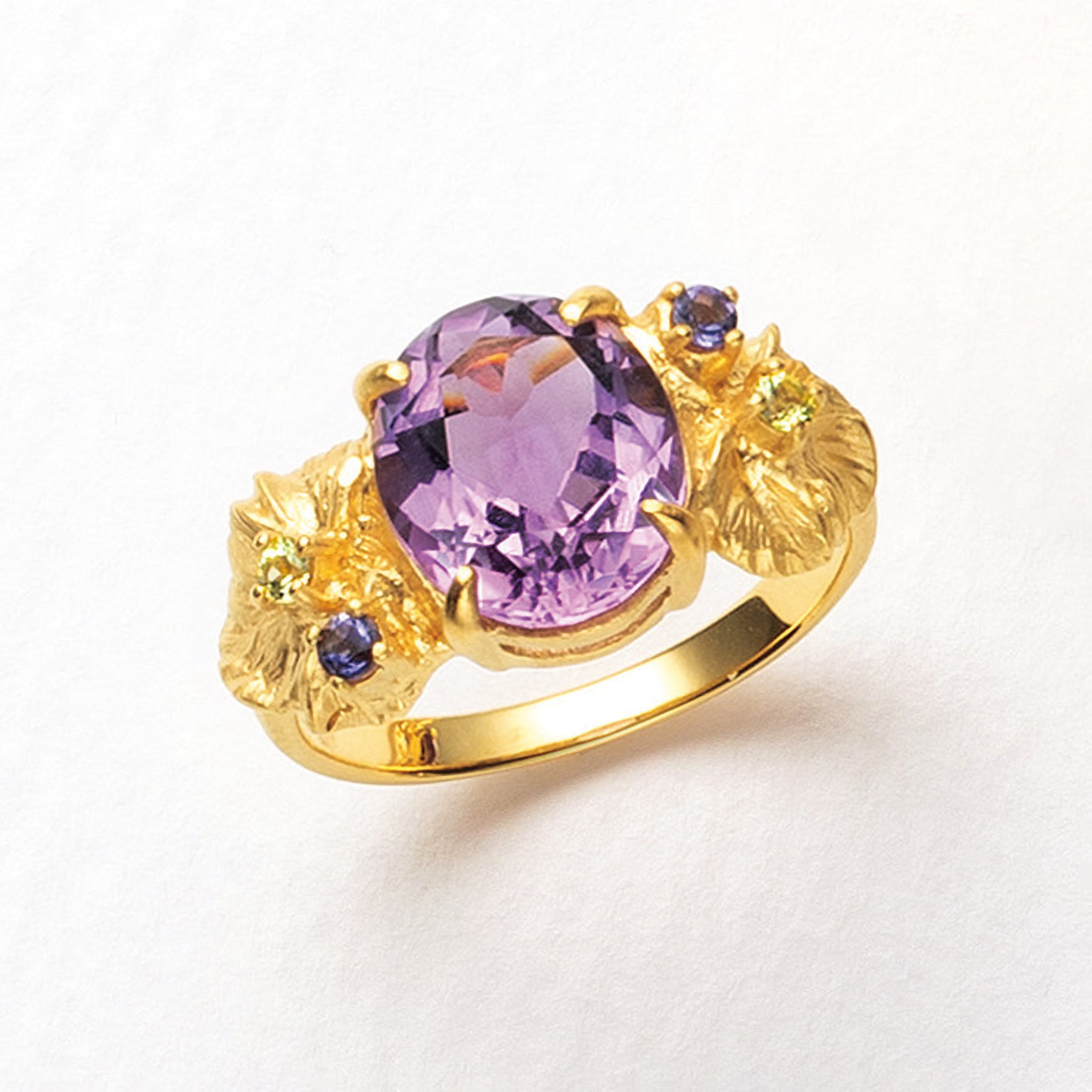 アメシスト/ペリドット シルバーリング(ブドウモチーフ)《25V03801》