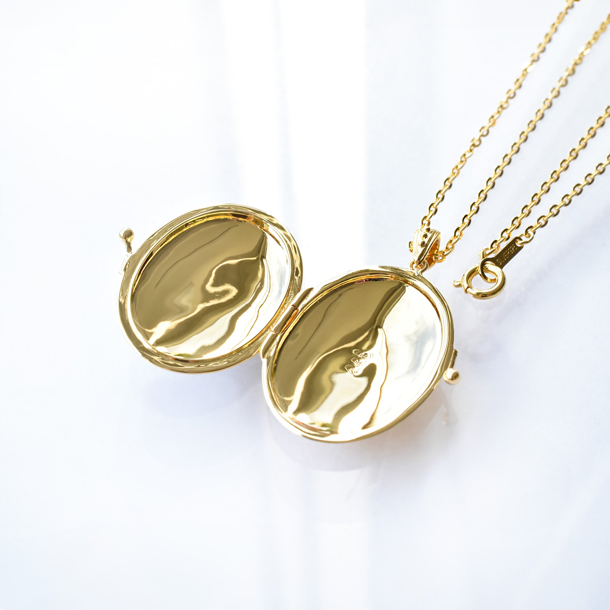 エナメル/パール シルバーネックレス(淡水真珠/ロケット/ロング/60cm)《25V03803》