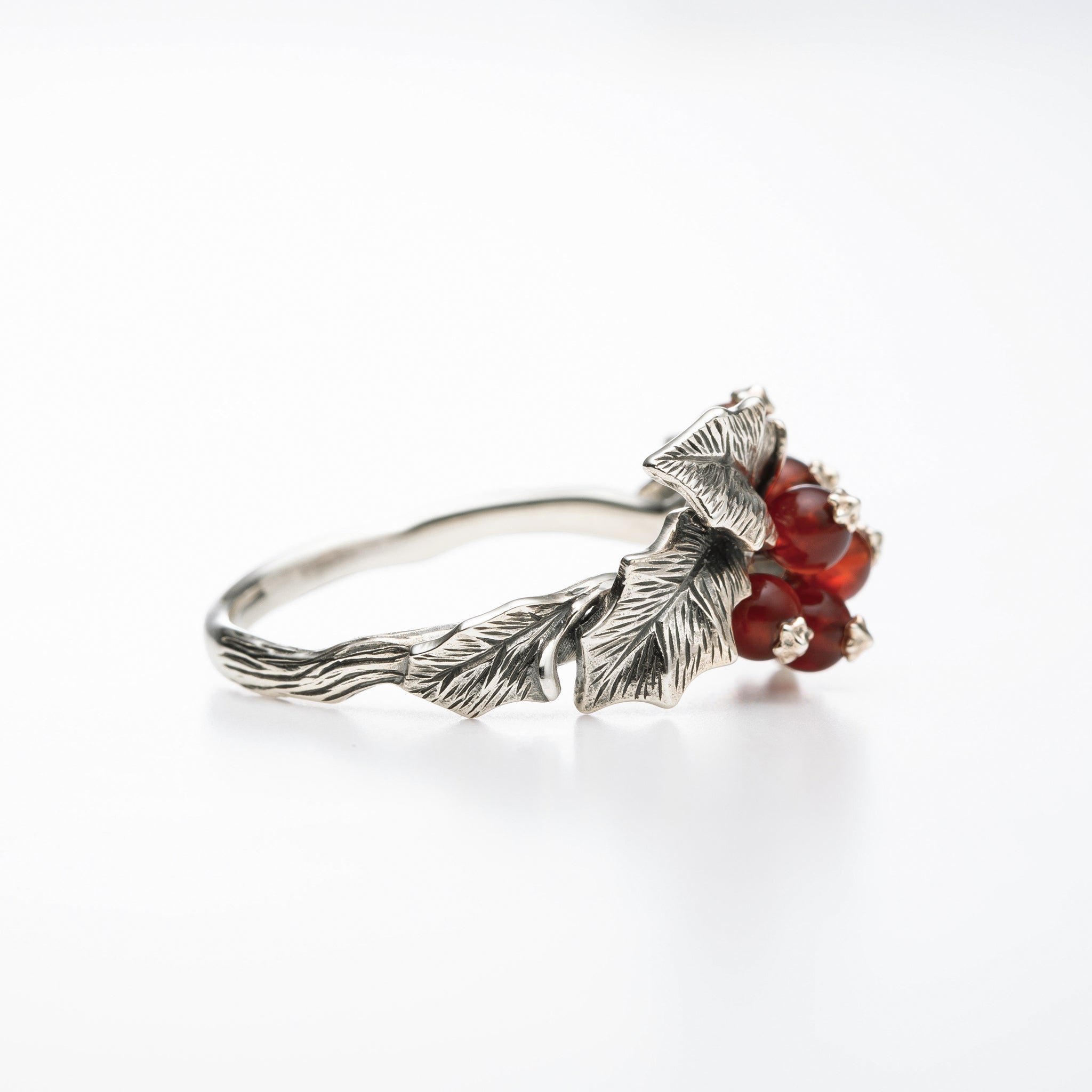 カーネリアン シルバーリング(木の実モチーフ)《25V03805》