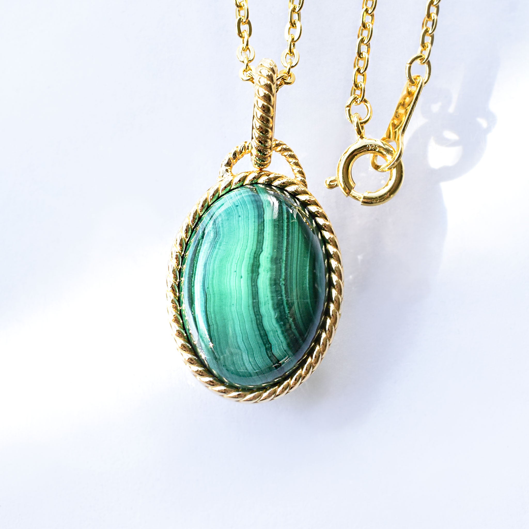 マラカイト シルバーネックレス(ロング/60cm)《25V03810》