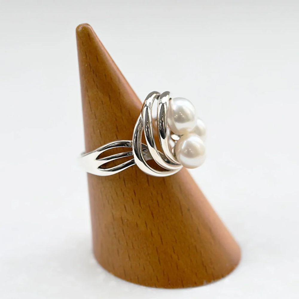 パール シルバーリング(淡水真珠/6月誕生石)《25V03811》