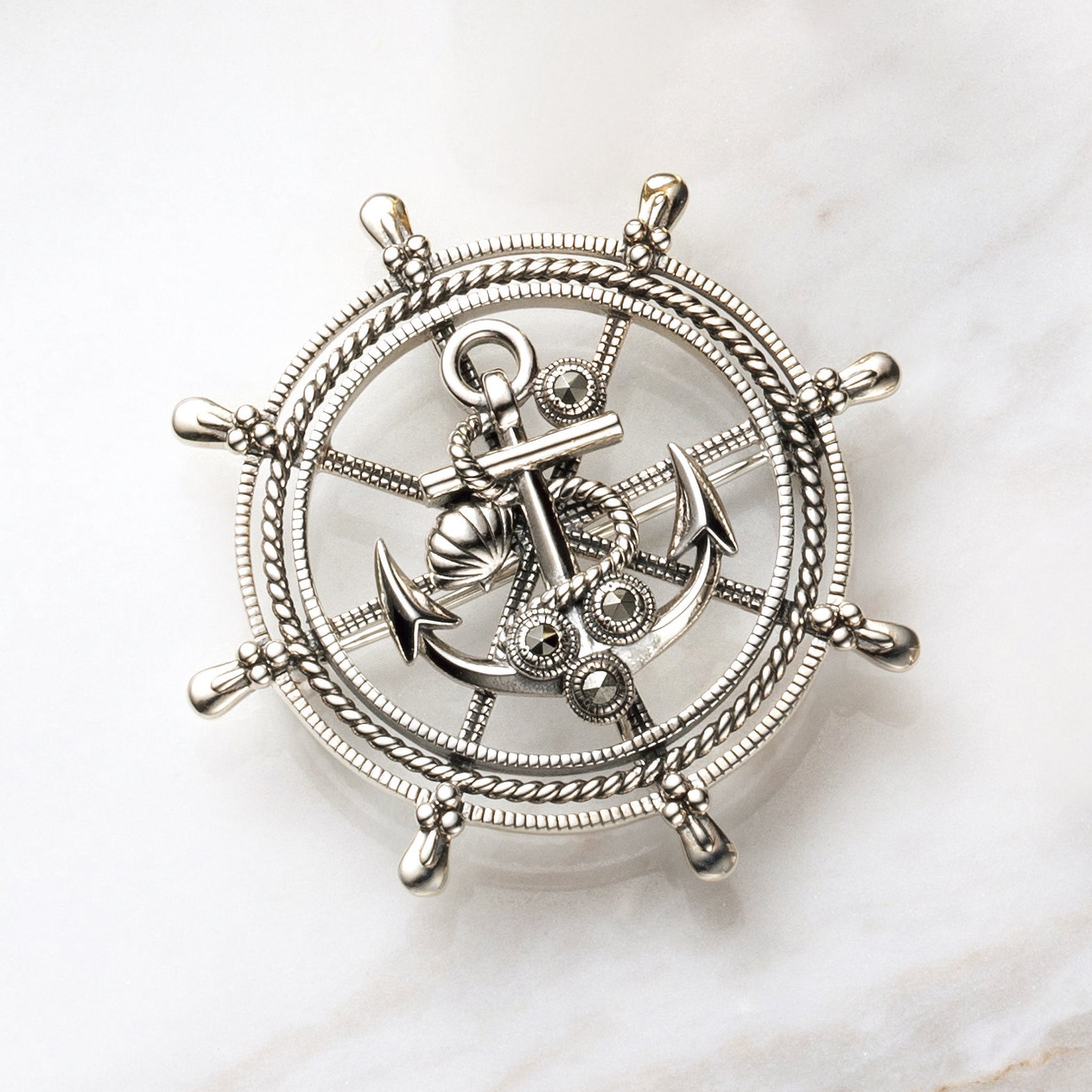 マルカジット シルバーブローチ兼ペンダントトップ(アンカー(錨)モチーフ)《25V03910》