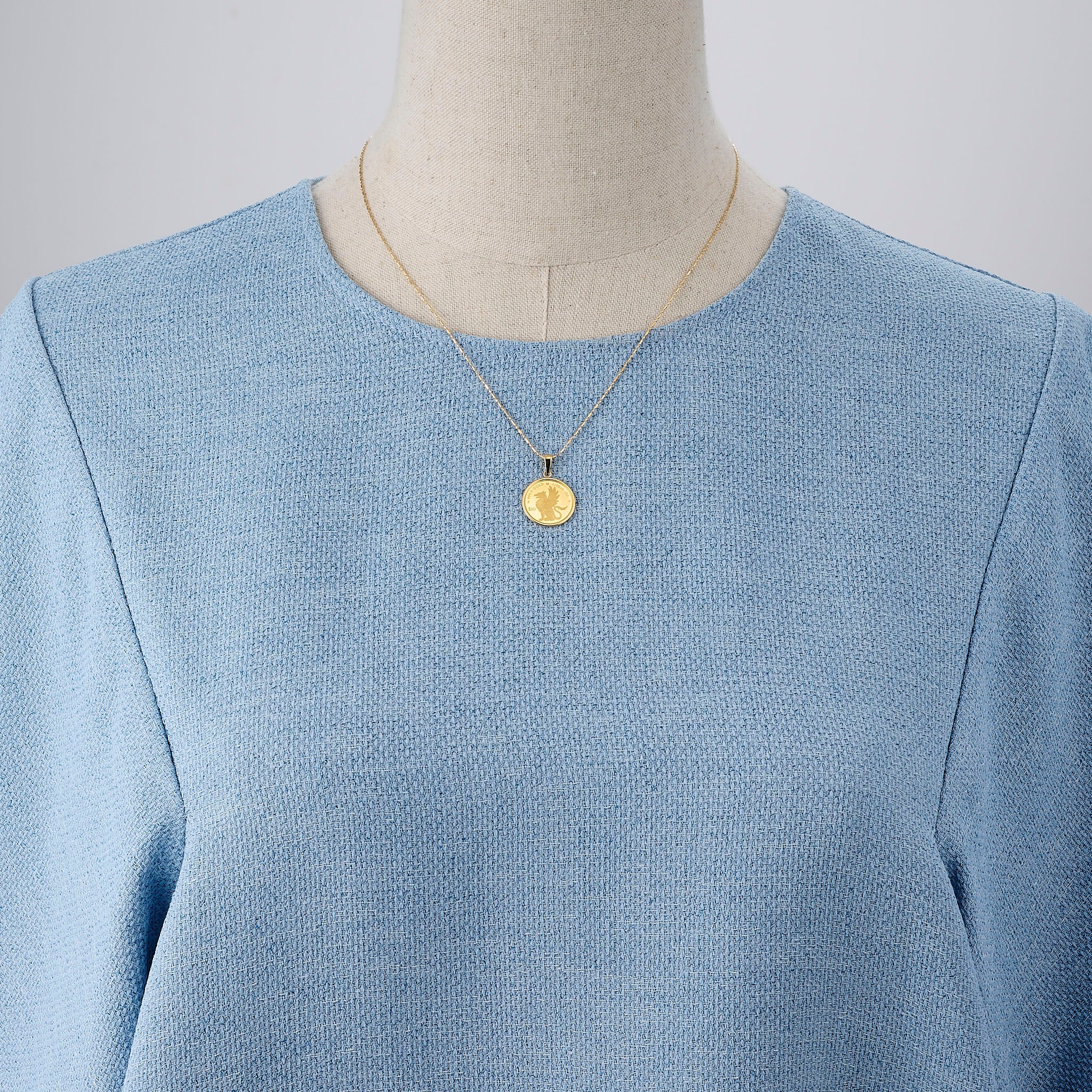 K24/K18ペンダント(純金/コイン/グリフィンモチーフ/1/20oz)《25V04001》