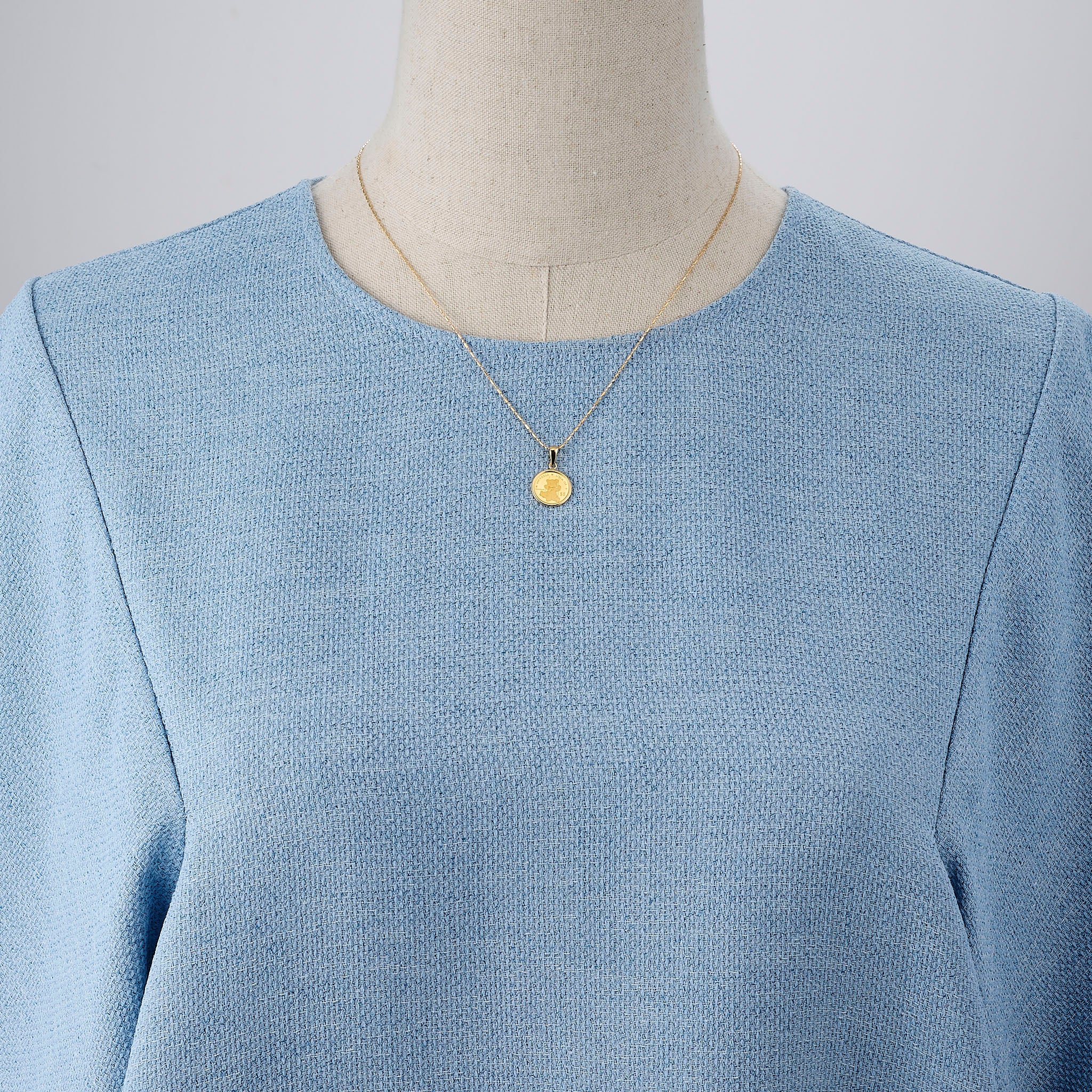 K24/K18ペンダント(純金/コイン/テディベアモチーフ/1/30oz)《25V04003》