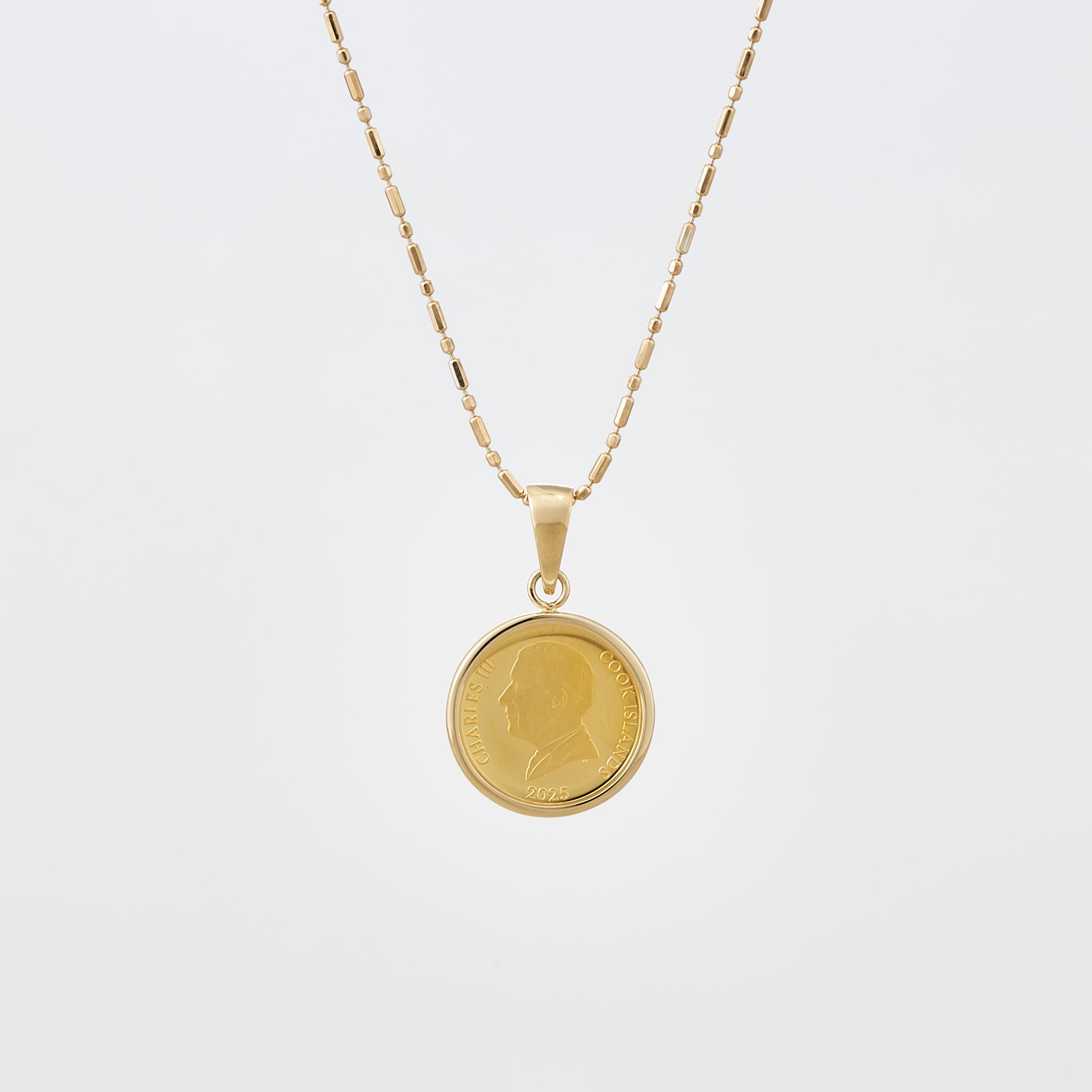 K24/K18ペンダント(純金/コイン/クローバーモチーフ/1/30oz)《25V04004》