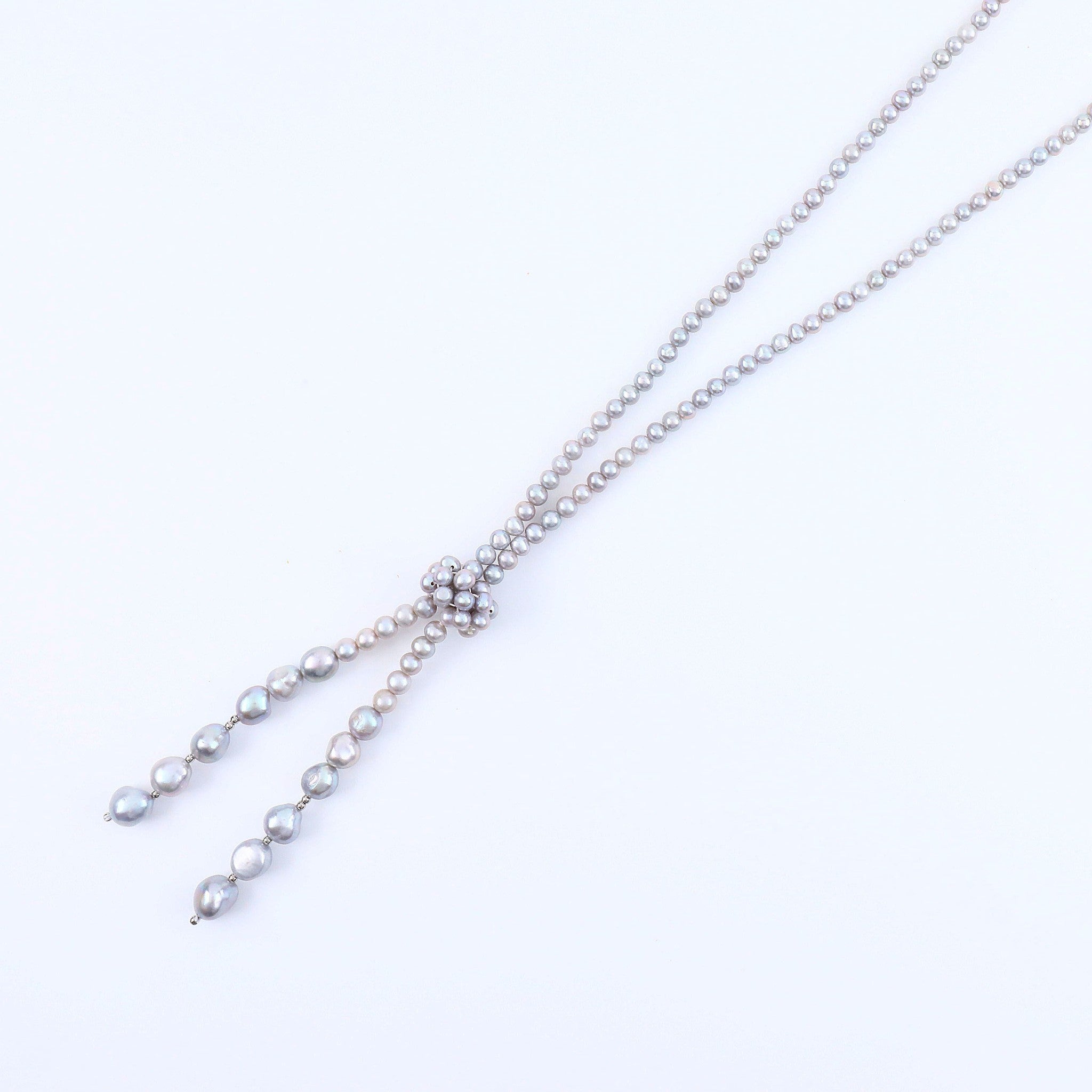 【限定40点】パール ネックレス(淡水真珠/淡水パールパーツ付/ロング/90cm/6月誕生石)《25V04702》