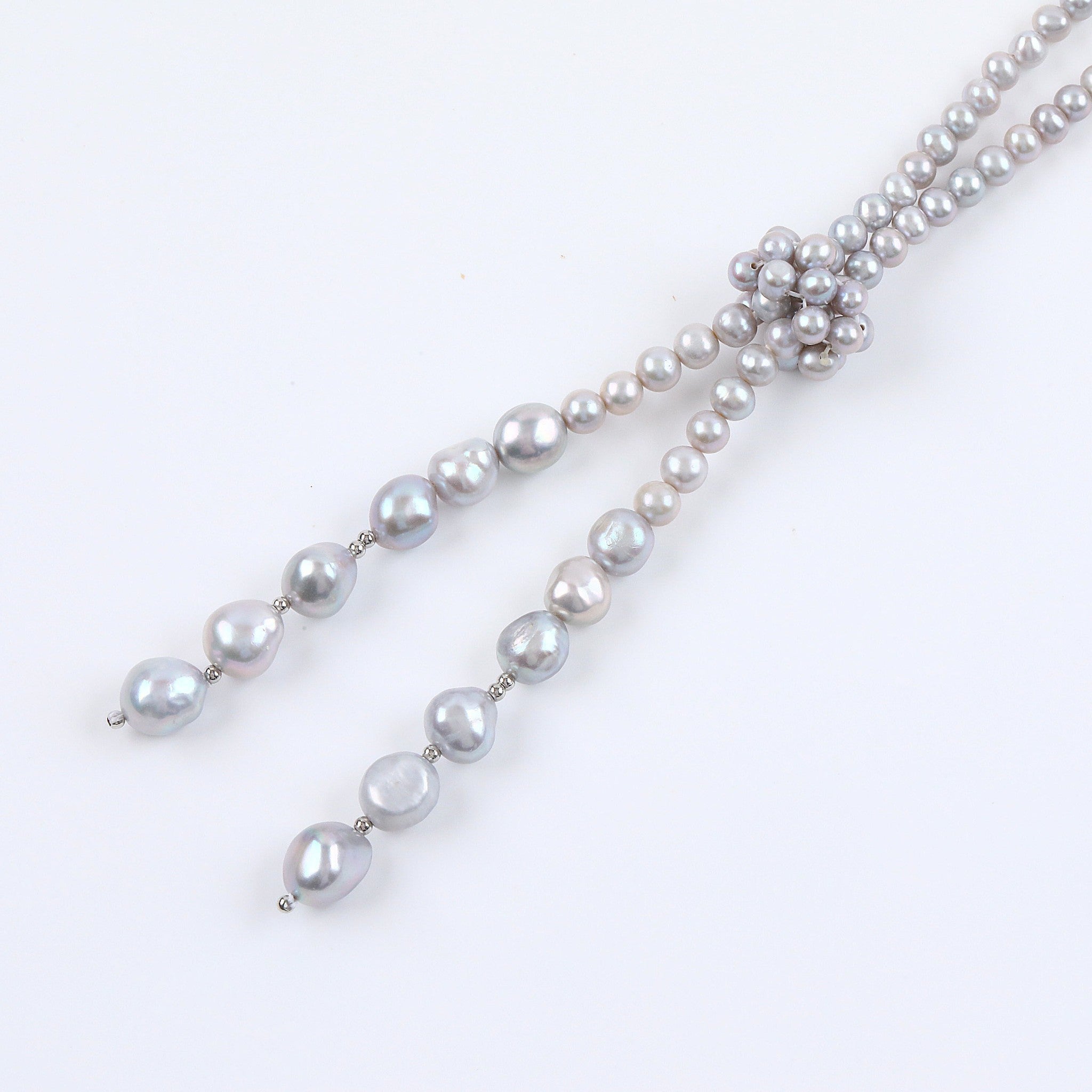 【限定40点】パール ネックレス(淡水真珠/淡水パールパーツ付/ロング/90cm/6月誕生石)《25V04702》