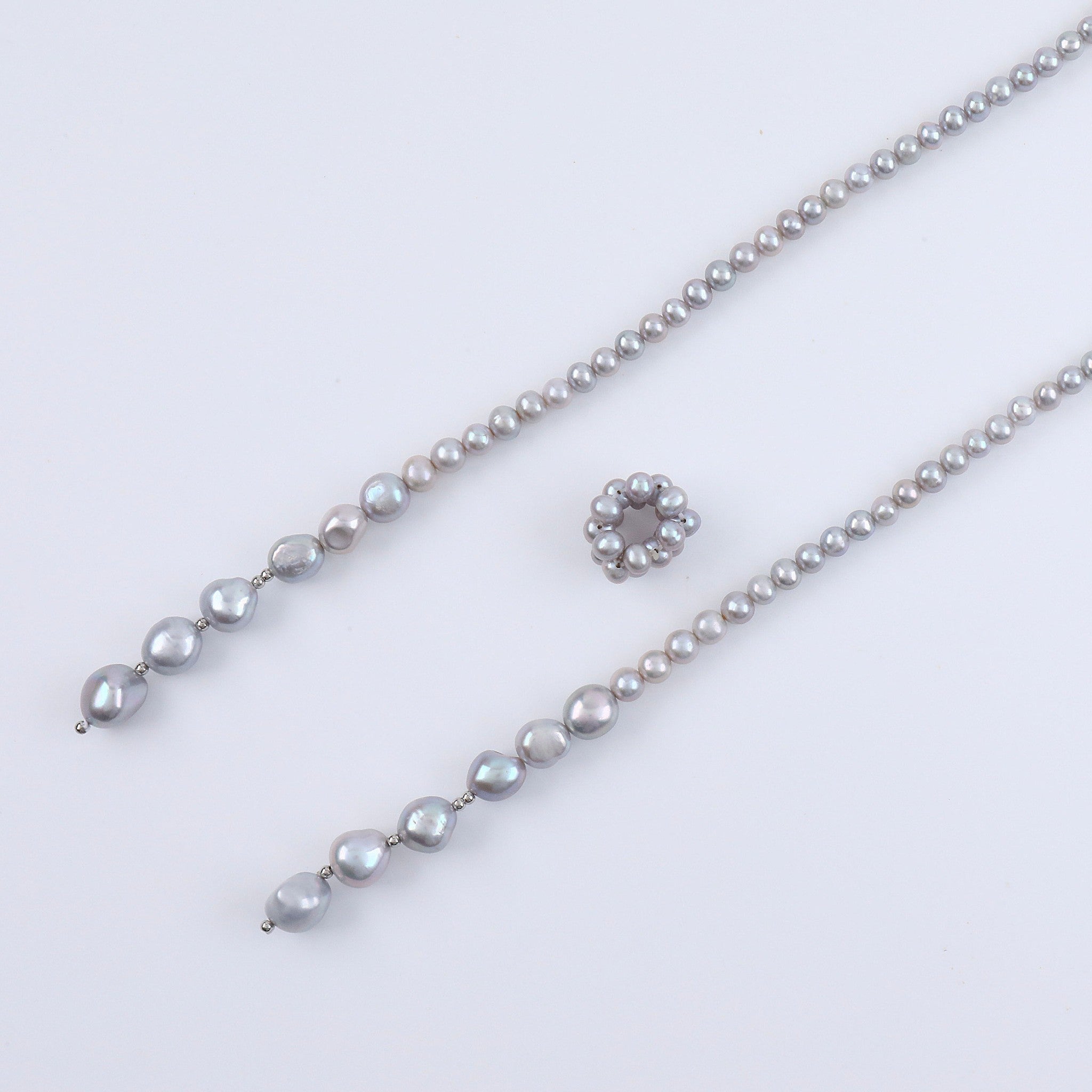 【限定40点】パール ネックレス(淡水真珠/淡水パールパーツ付/ロング/90cm/6月誕生石)《25V04702》