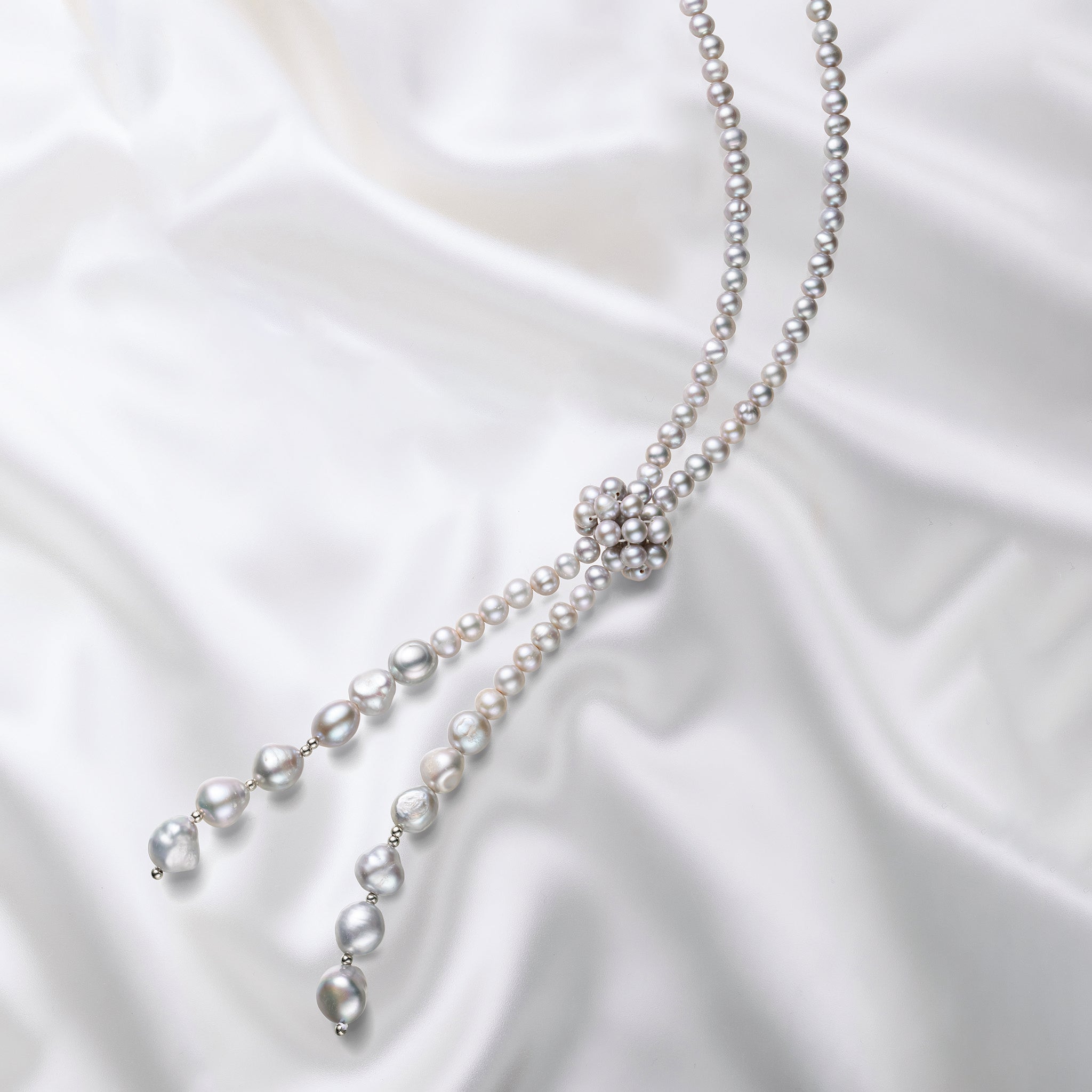 【限定40点】パール ネックレス(淡水真珠/淡水パールパーツ付/ロング/90cm/6月誕生石)《25V04702》