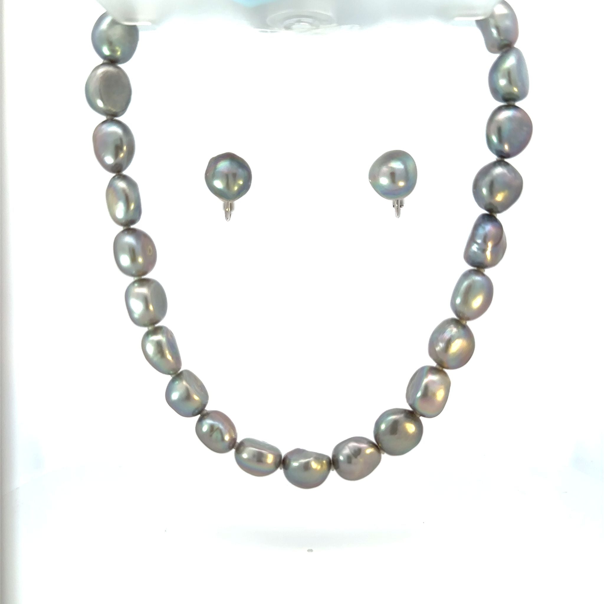 パール ネックレス&イヤリング(淡水真珠/2点セット/6月誕生石)《25V04804》