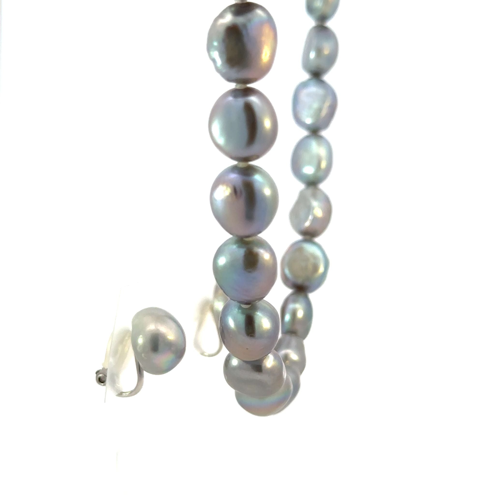 パール ネックレス&イヤリング(淡水真珠/2点セット/6月誕生石)《25V04804》