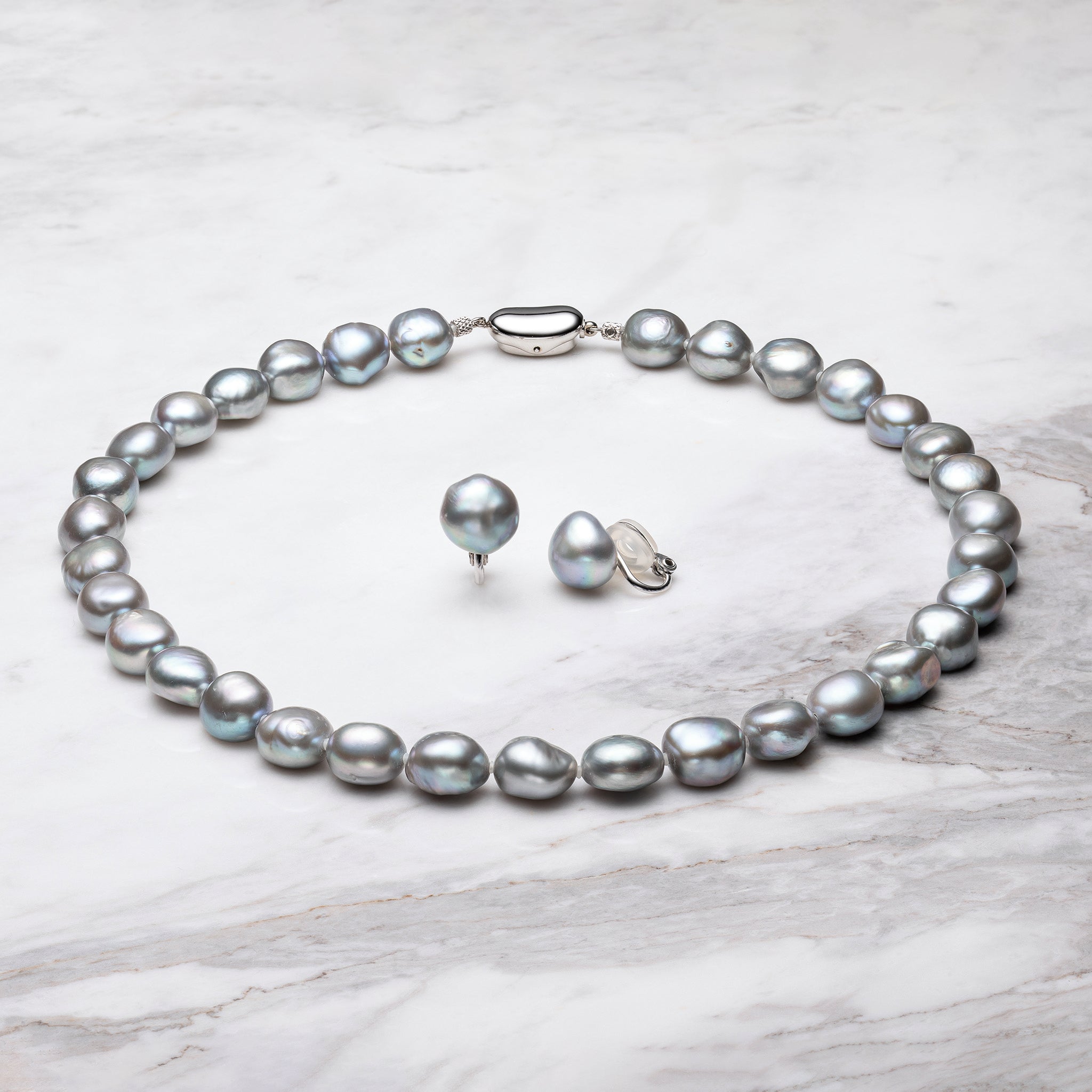 パール ネックレス&イヤリング(淡水真珠/2点セット/6月誕生石)《25V04804》