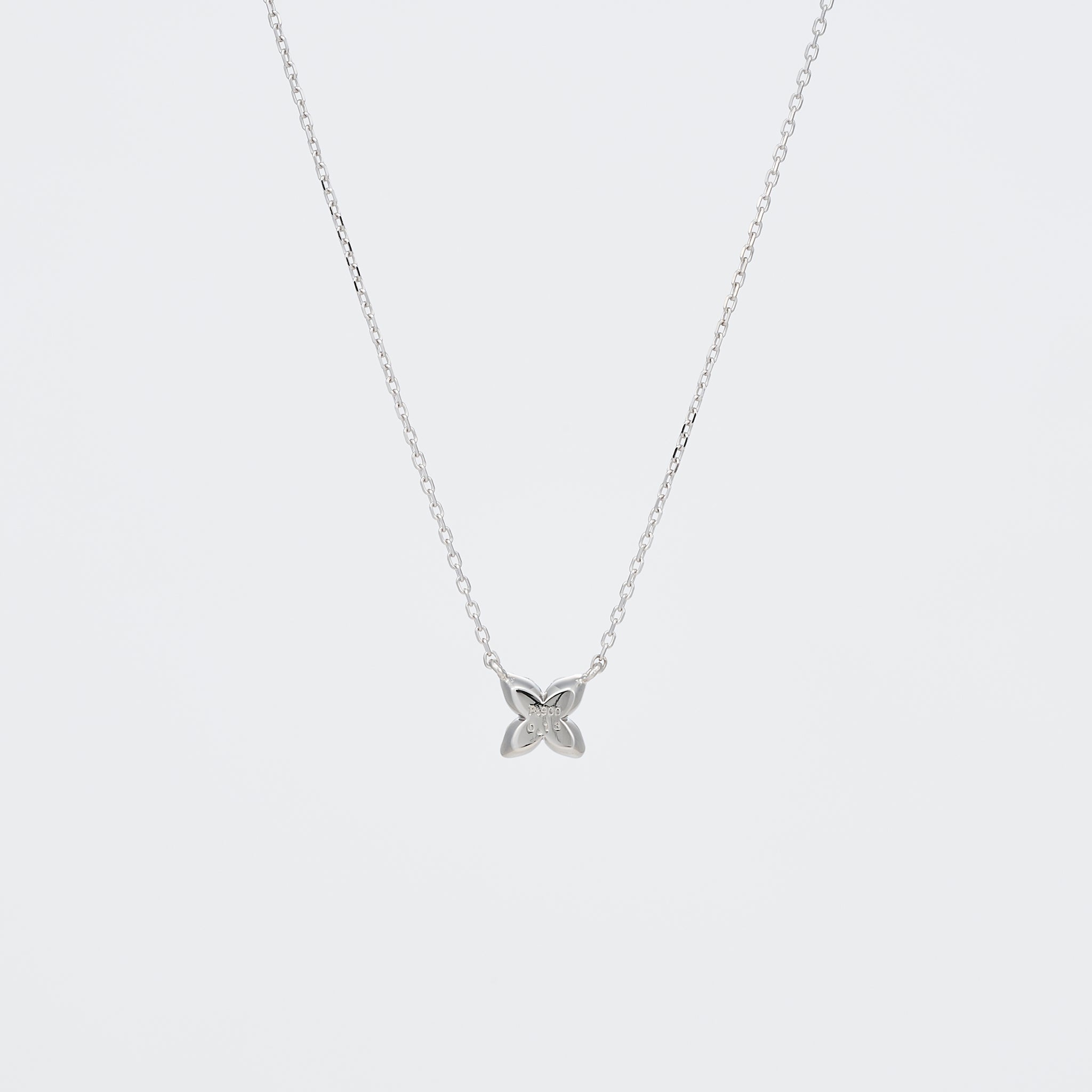 ダイヤモンド プラチナネックレス(クローバーモチーフ/4月誕生石)《26A00303》