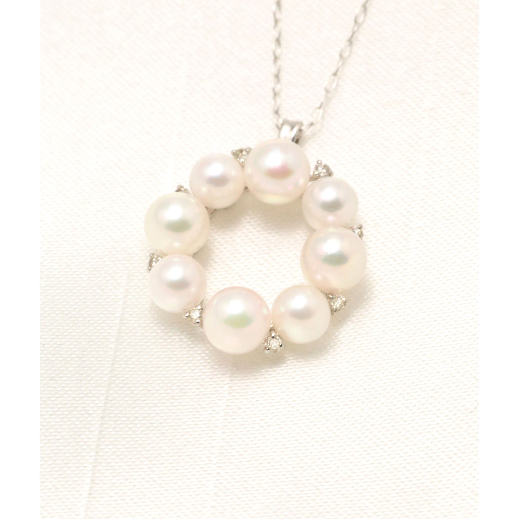 パール プラチナネックレス(アコヤ真珠/6月誕生石)《26A00403》