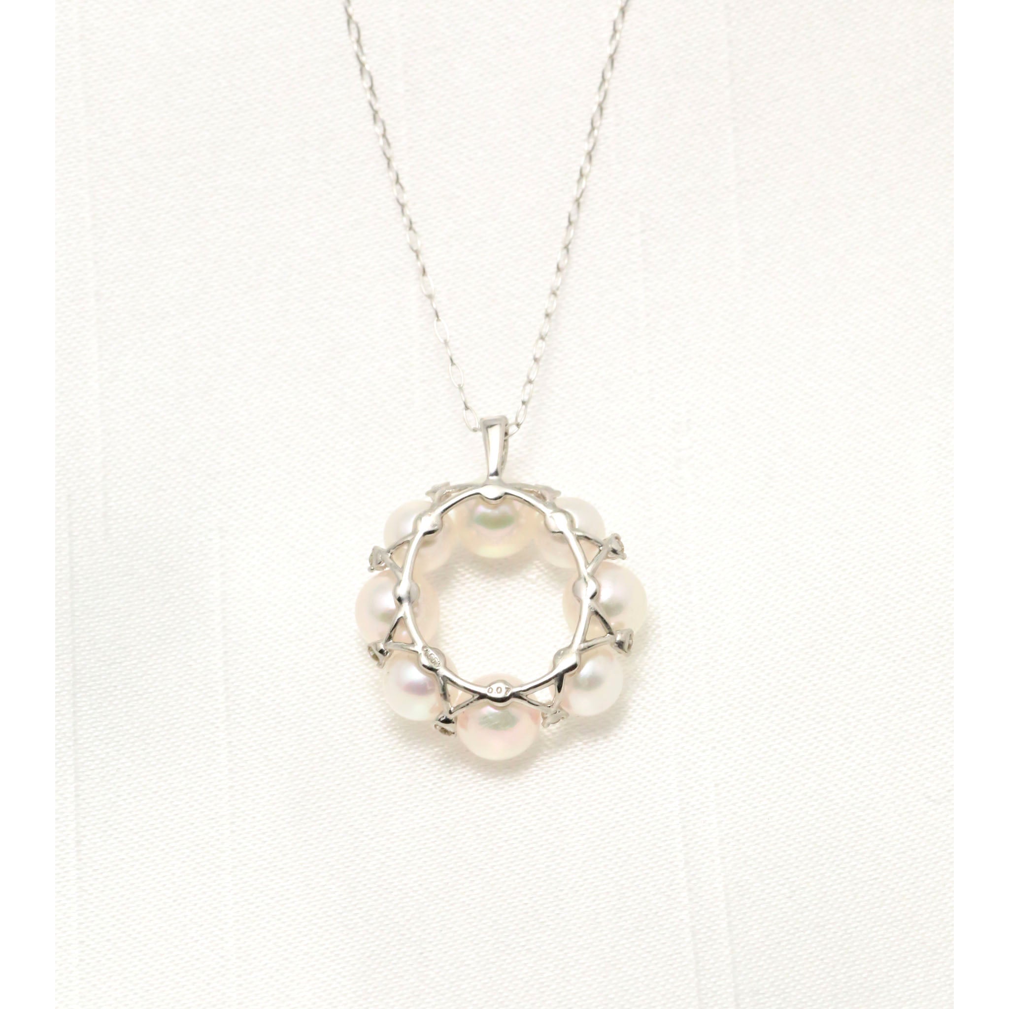 パール プラチナネックレス(アコヤ真珠/6月誕生石)《26A00403》