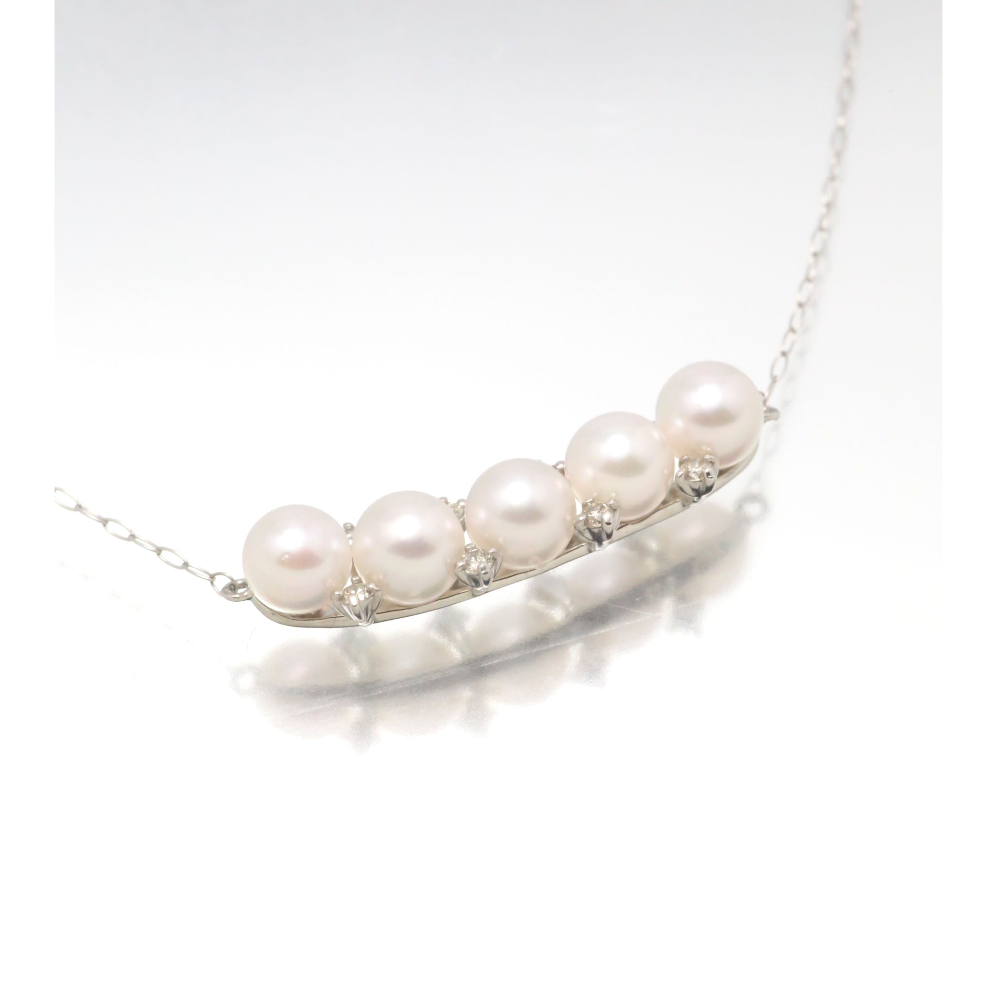 パール プラチナネックレス(アコヤ真珠/6月誕生石)《26A00404》