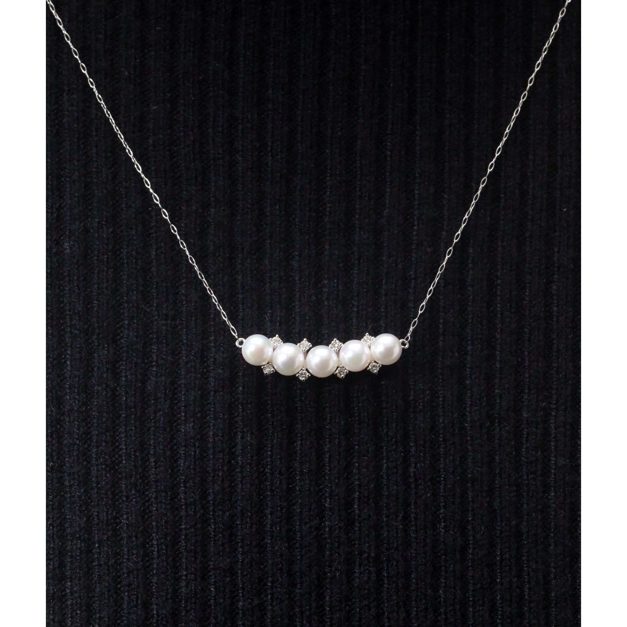 パール プラチナネックレス(アコヤ真珠/6月誕生石)《26A00404》