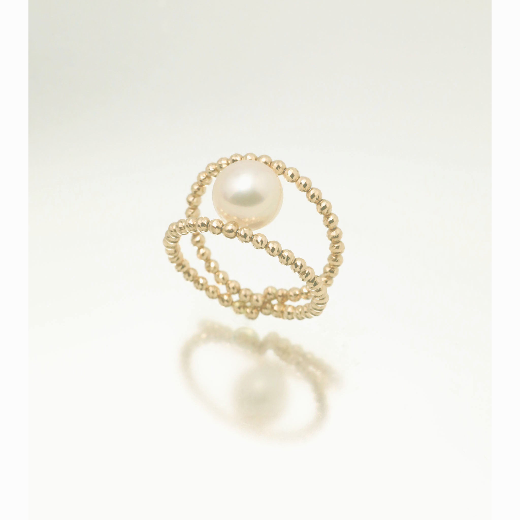 パール K18リング(アコヤ真珠/フリーサイズ/6月誕生石)《26A00406》