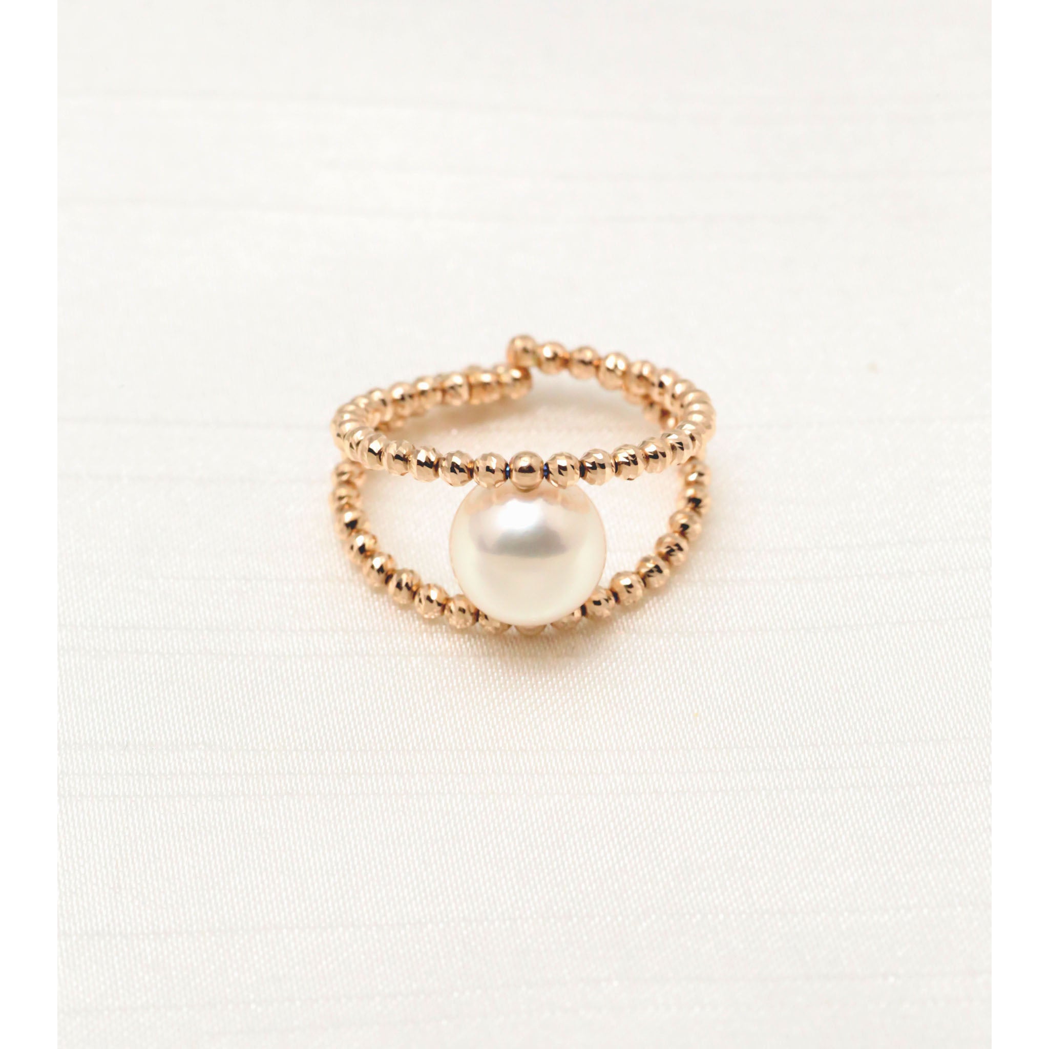 パール K18リング(アコヤ真珠/フリーサイズ/6月誕生石)《26A00406》