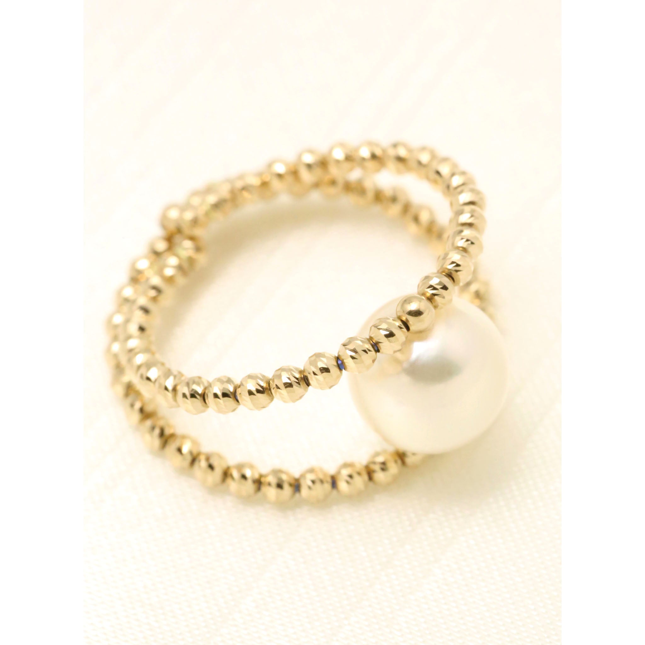 パール K18リング(アコヤ真珠/フリーサイズ/6月誕生石)《26A00406》