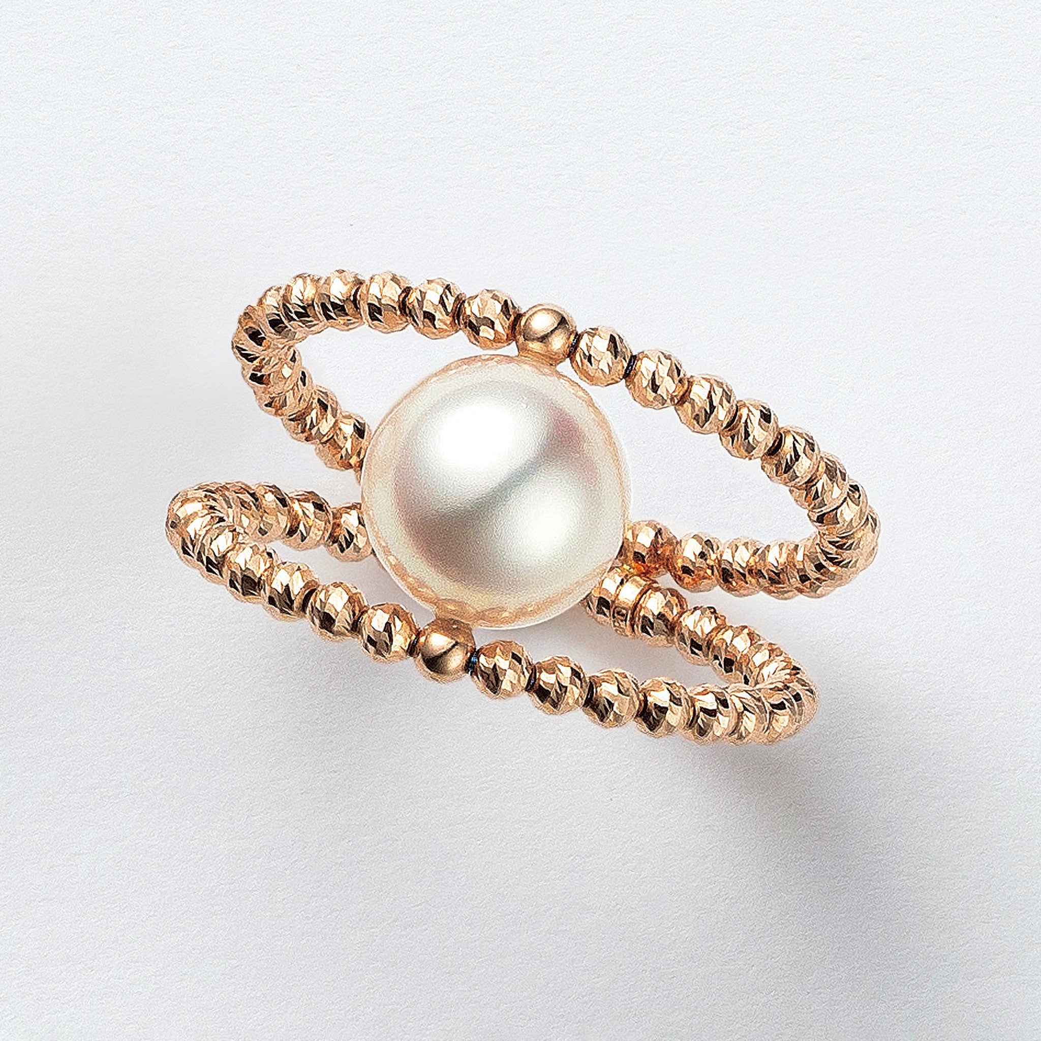 パール K18リング(アコヤ真珠/フリーサイズ/6月誕生石)《26A00406》