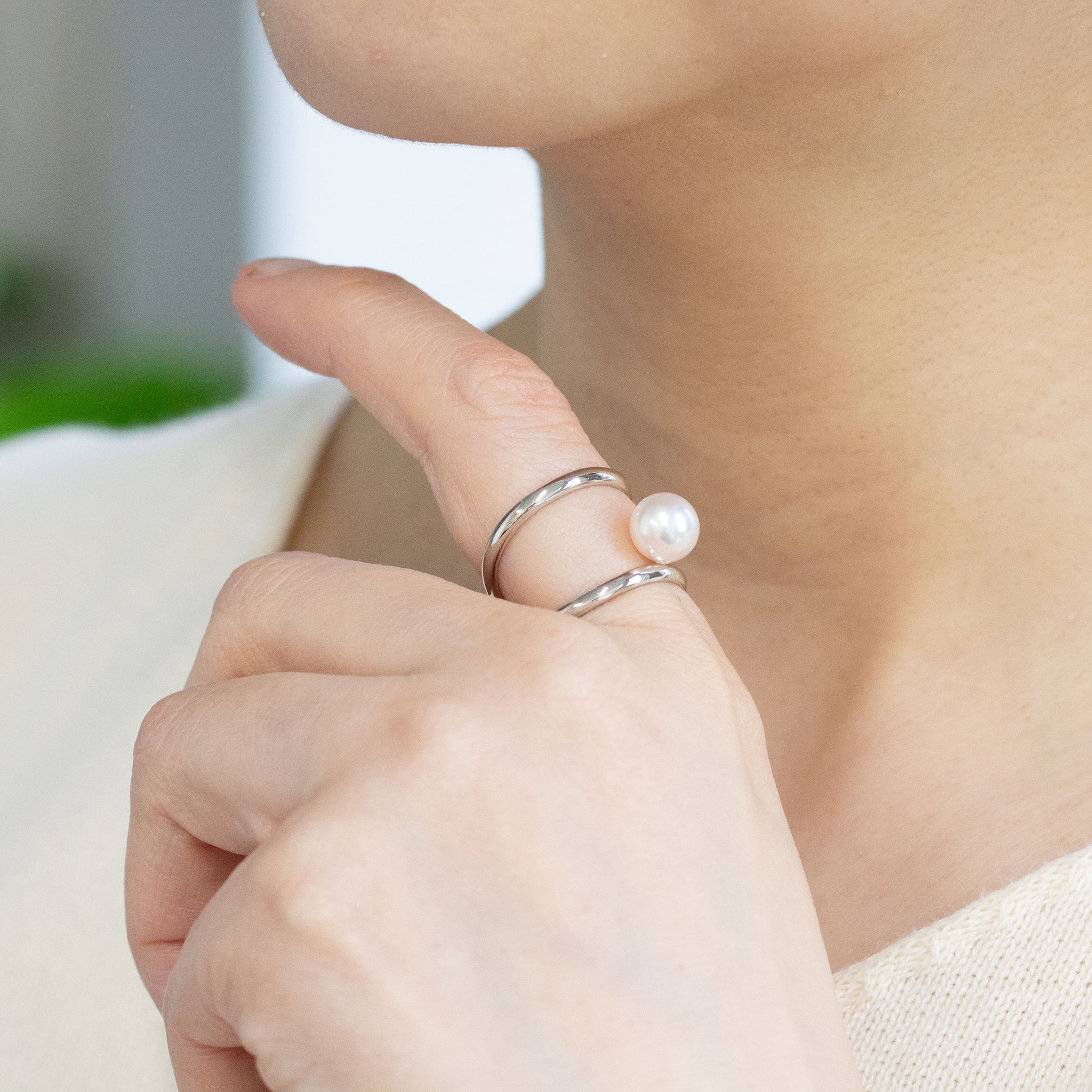 パール プラチナリング(アコヤ真珠/6月誕生石)《26A00407》