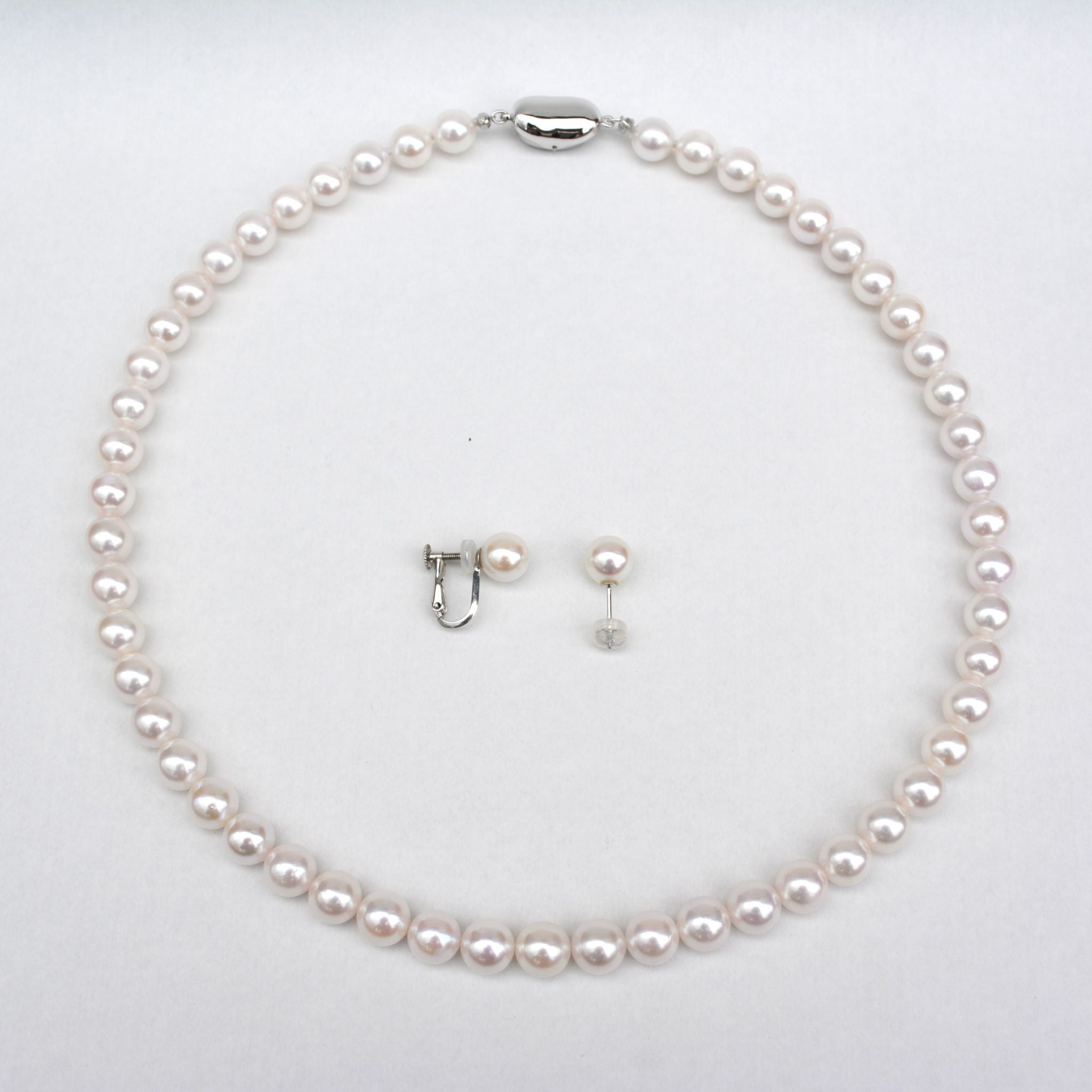 【限定5点】パール ネックレス&イヤリング(アコヤ真珠/7.5mm/6月誕生石/鑑別書付)《26A00409ーE》