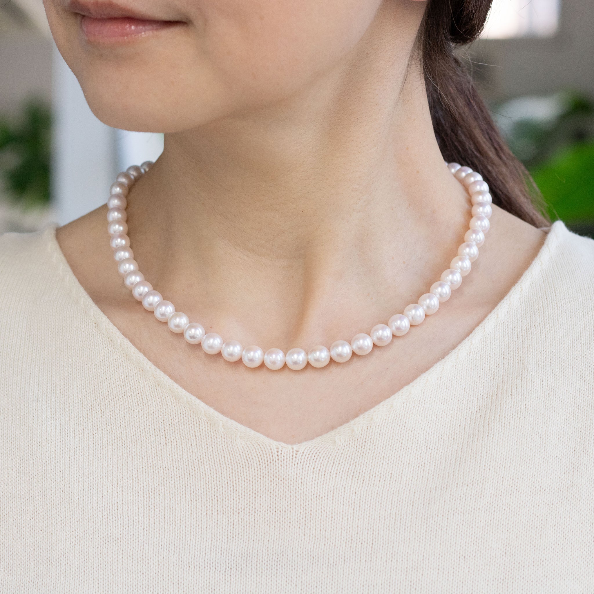 【限定5点】パール ネックレス&イヤリング(アコヤ真珠/7.5mm/6月誕生石/鑑別書付)《26A00409ーE》