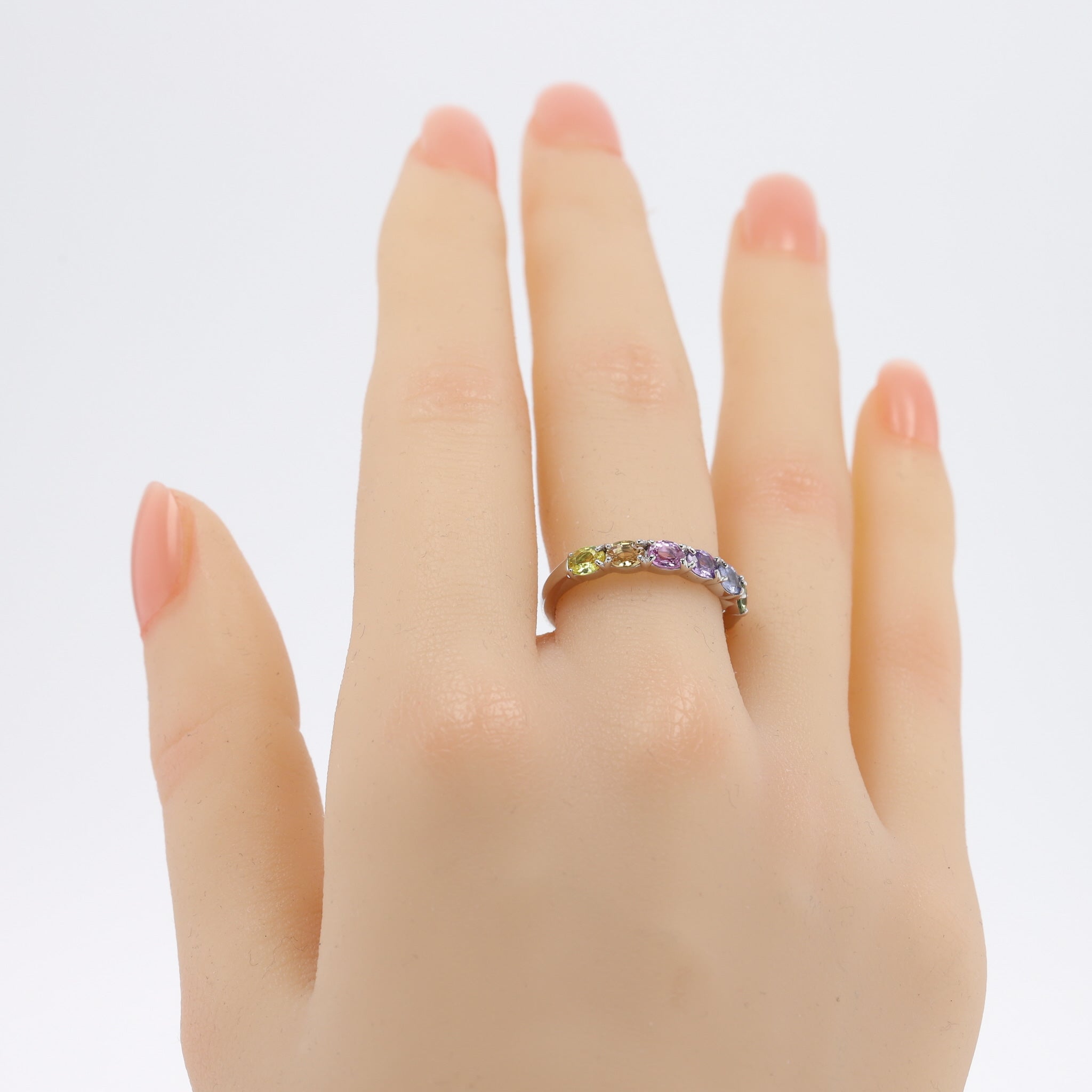 サファイア プラチナリング(マルチカラー/9月誕生石)《26A00604》