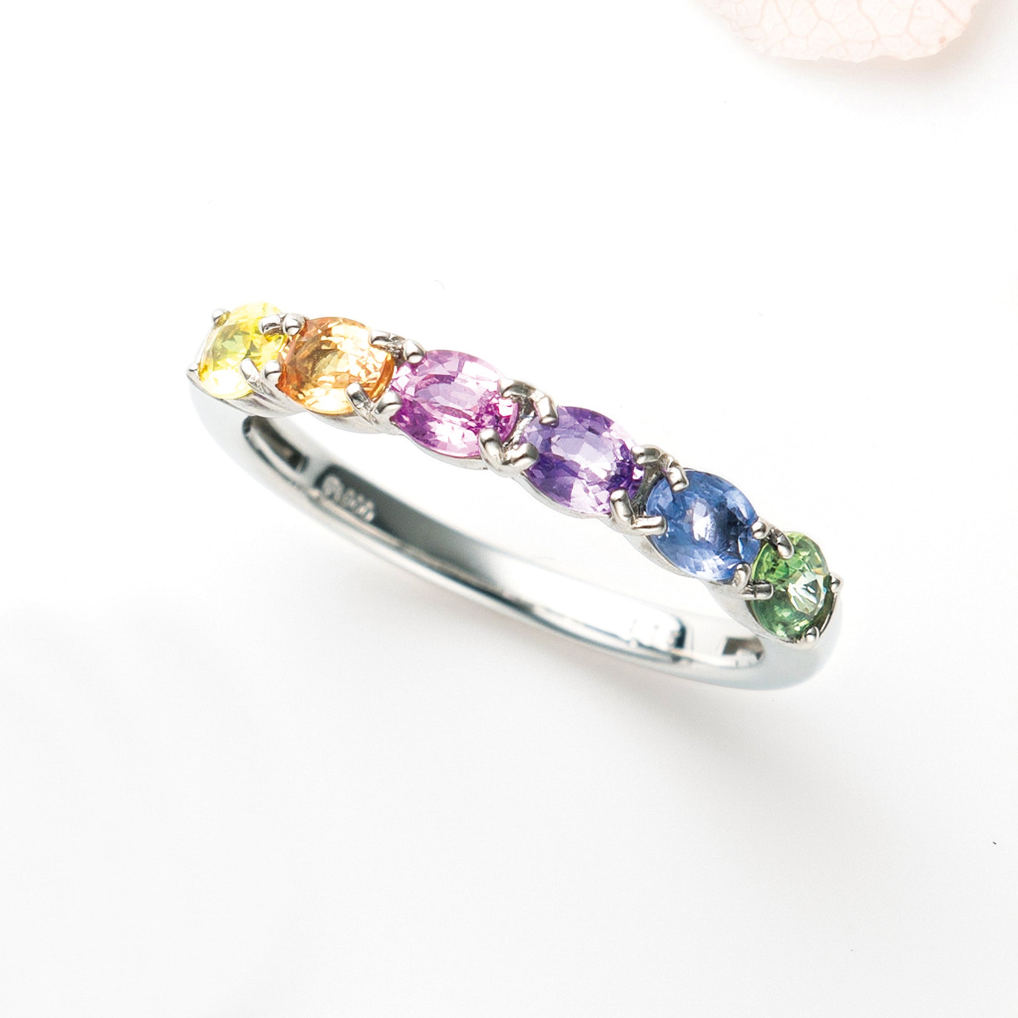 サファイア プラチナリング(マルチカラー/9月誕生石)《26A00604》