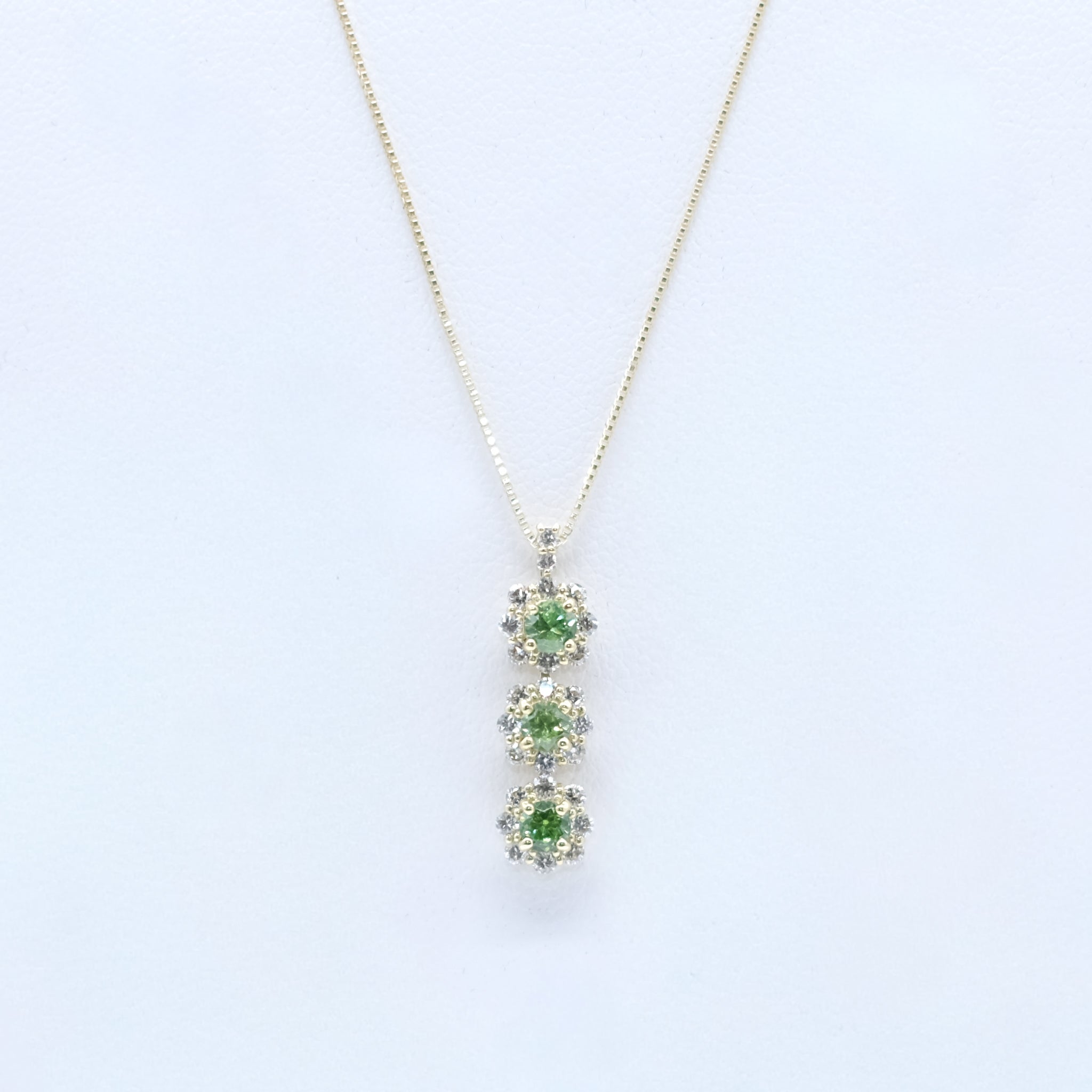 デマントイドガーネット/ダイヤモンド K18ネックレス(1月誕生石)《26A00701》