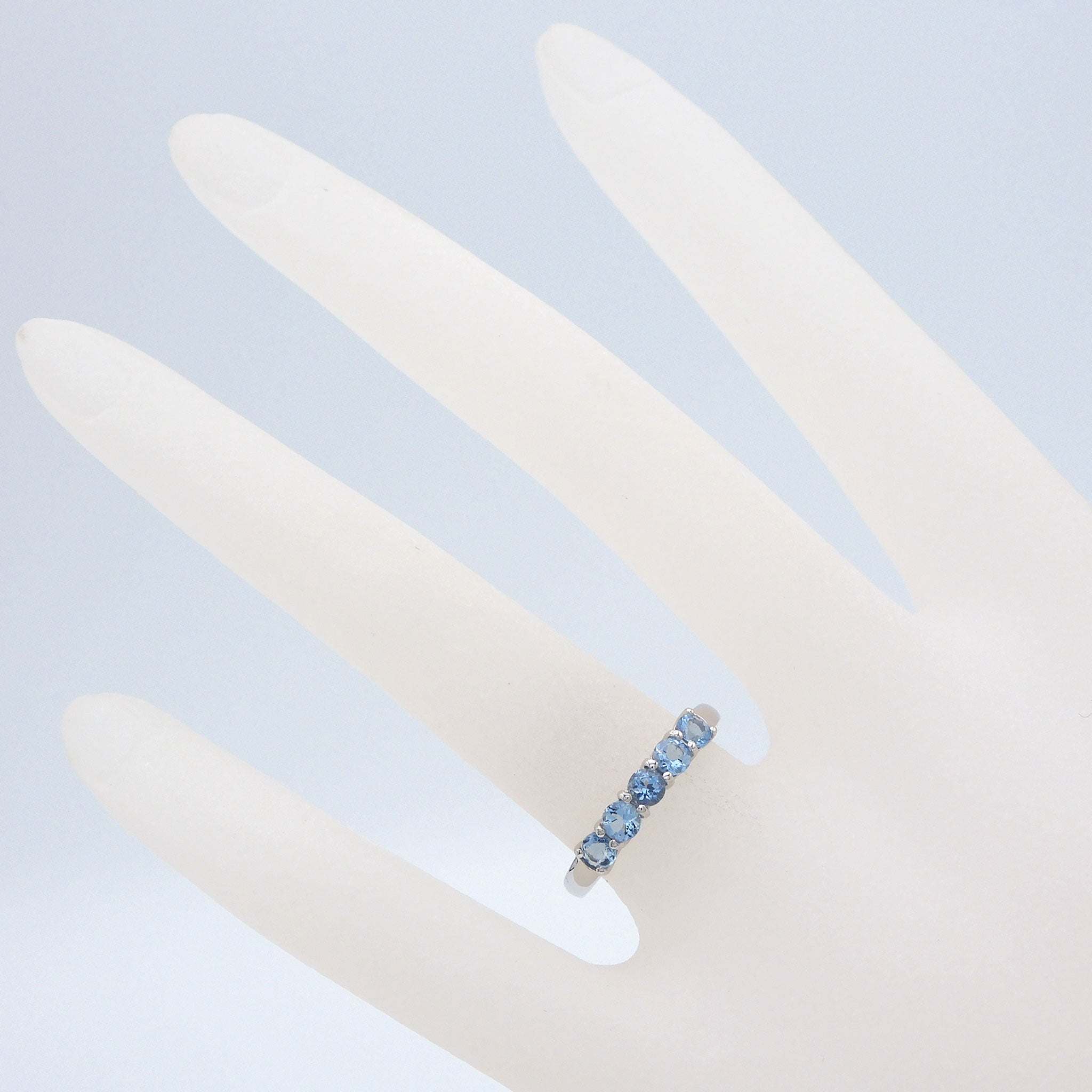 アクアマリン/ダイヤモンド プラチナリング(サンタマリアカラー/3月誕生石/鑑別書付)《26A00704》