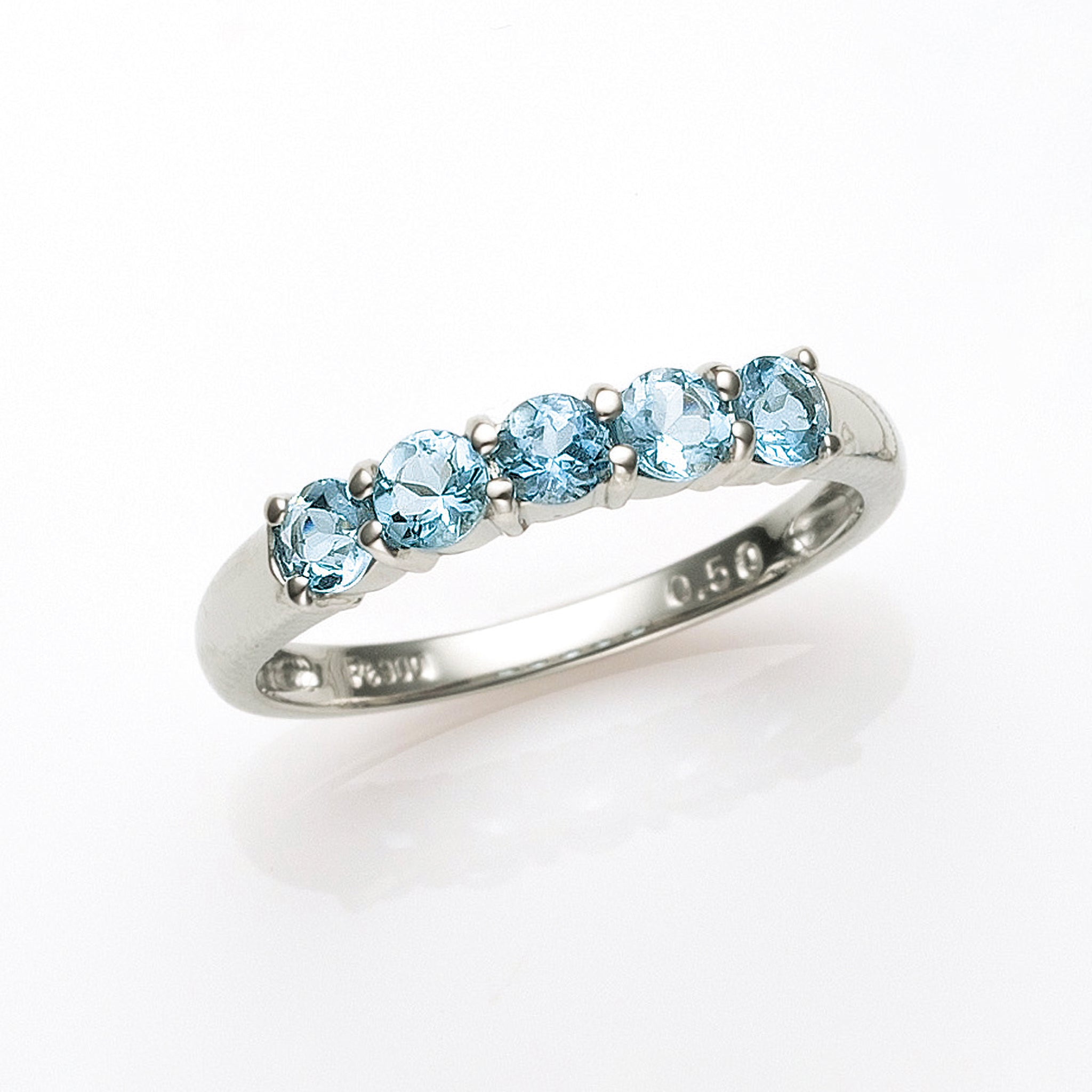 アクアマリン/ダイヤモンド プラチナリング(サンタマリアカラー/3月誕生石/鑑別書付)《26A00704》