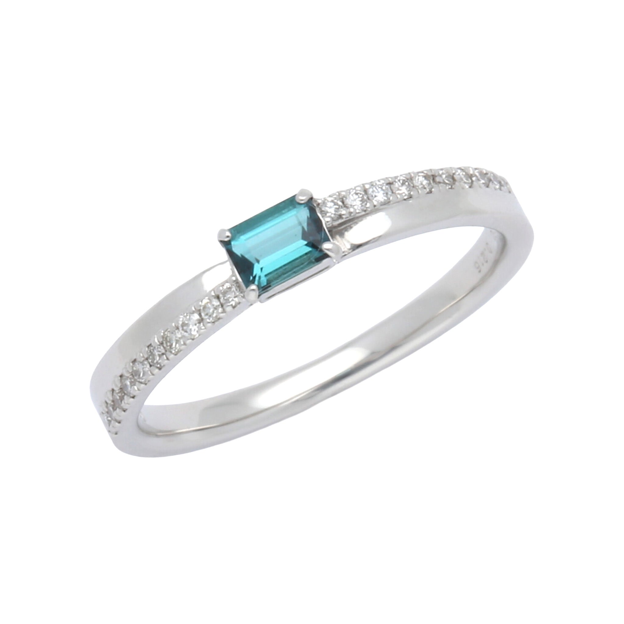 【限定2点】インディゴライト/ダイヤモンド プラチナリング(10月誕生石/鑑別書付)《26A00801》