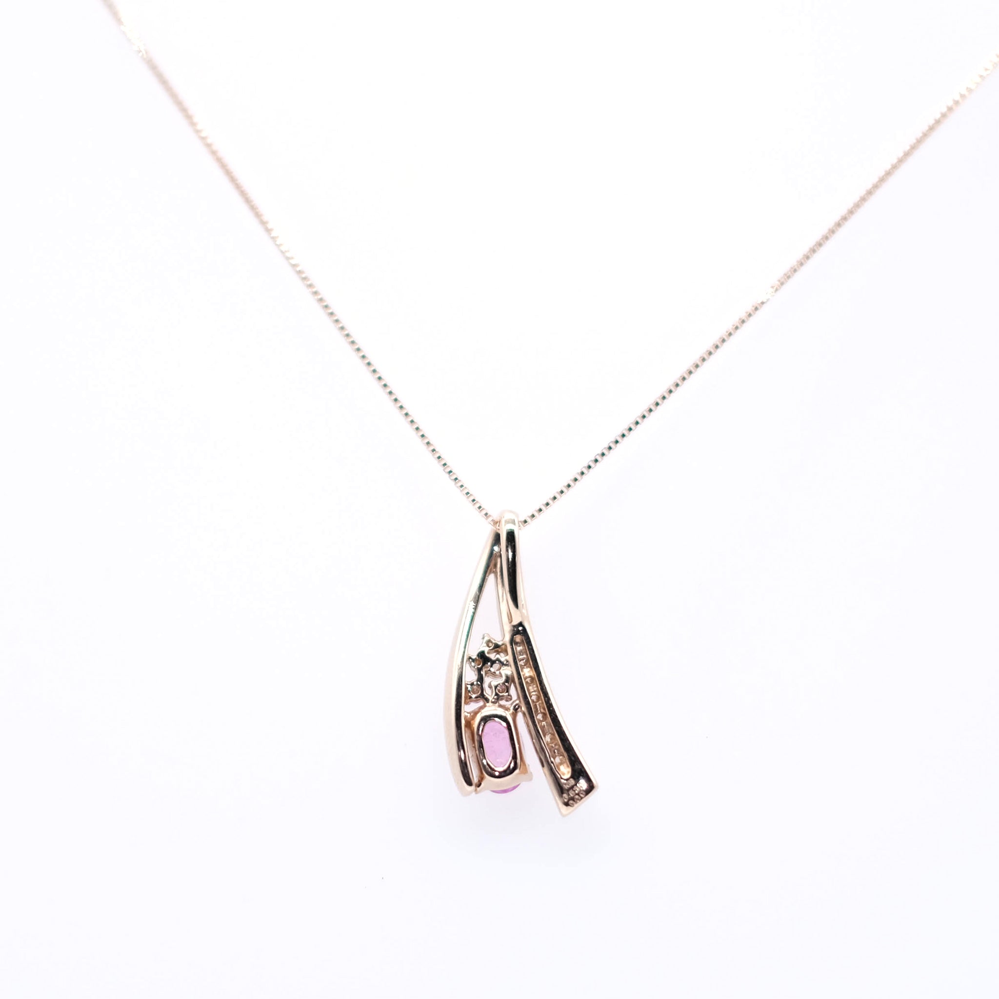 【限定3点】パパラチアサファイア/ダイヤモンド K18ネックレス(9月誕生石/鑑別書付)《26A00807》