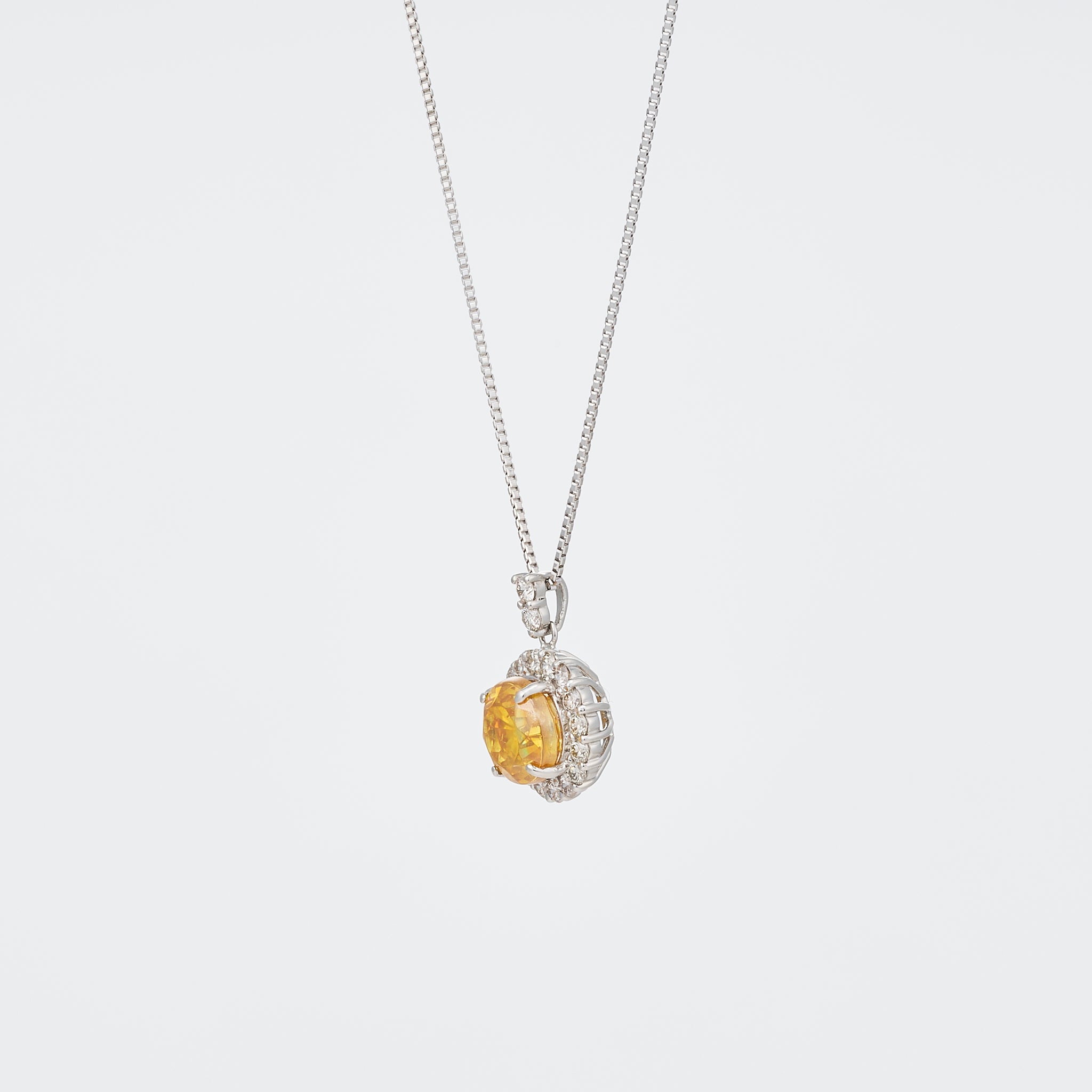 スファレライト/ダイヤモンド プラチナネックレス(鑑別書付)《26A00904》