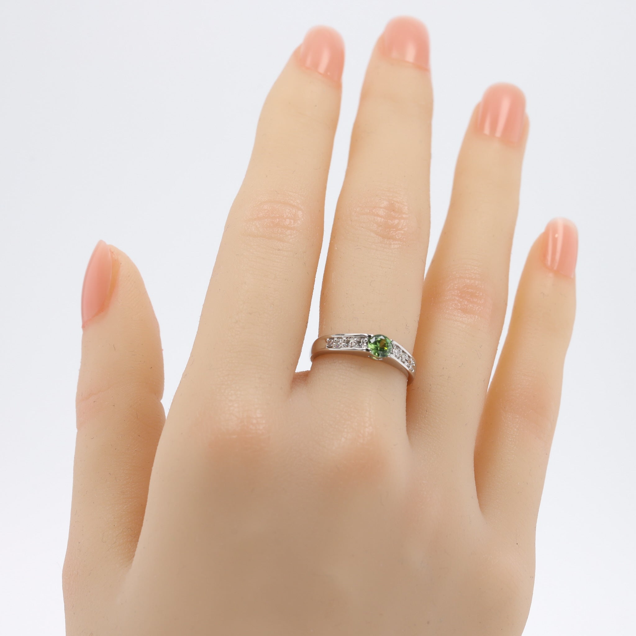 トルマリン/ダイヤモンド プラチナリング(10月誕生石)《26A00905》