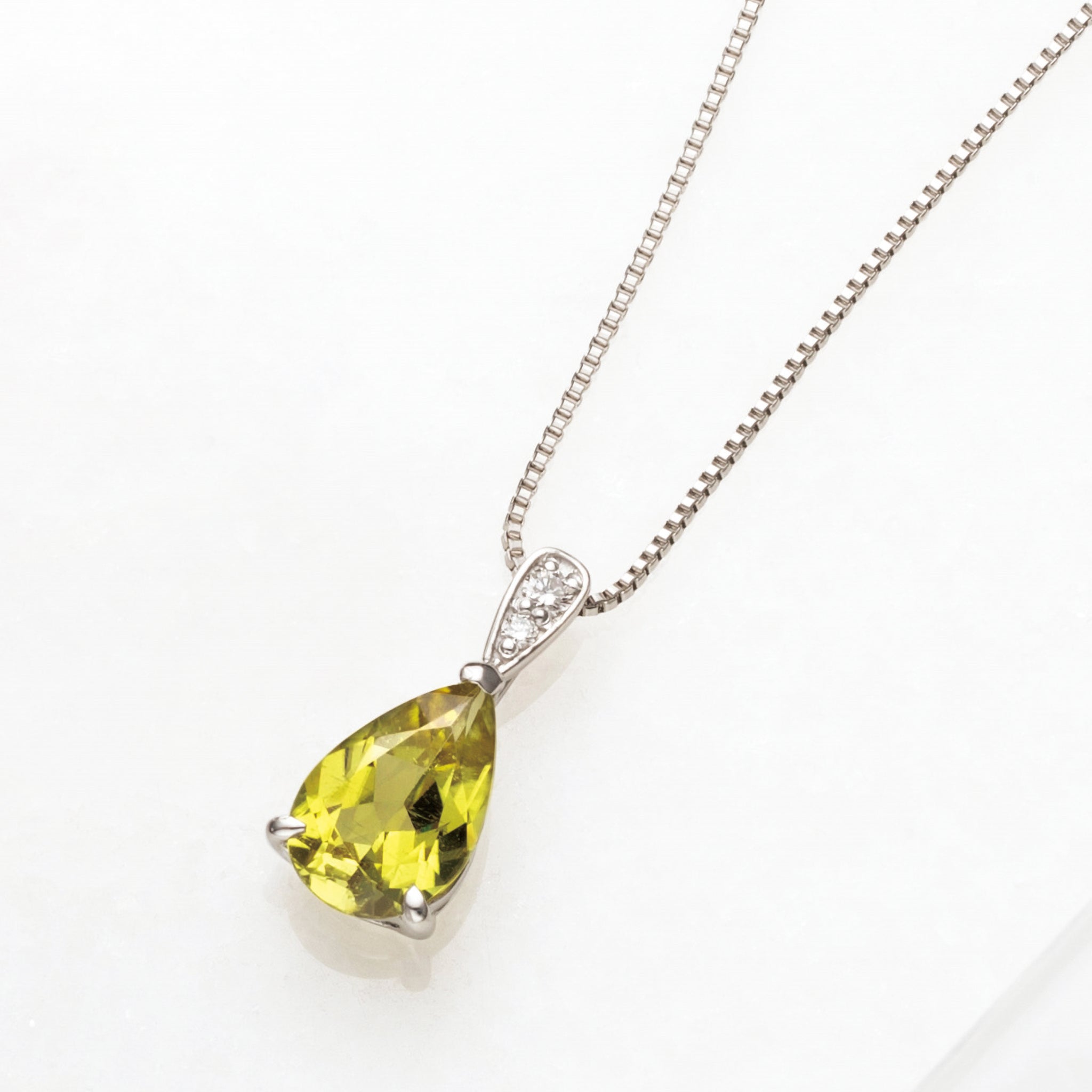 【限定1点】トルマリン/ダイヤモンド プラチナネックレス(10月誕生石)《26A00906》