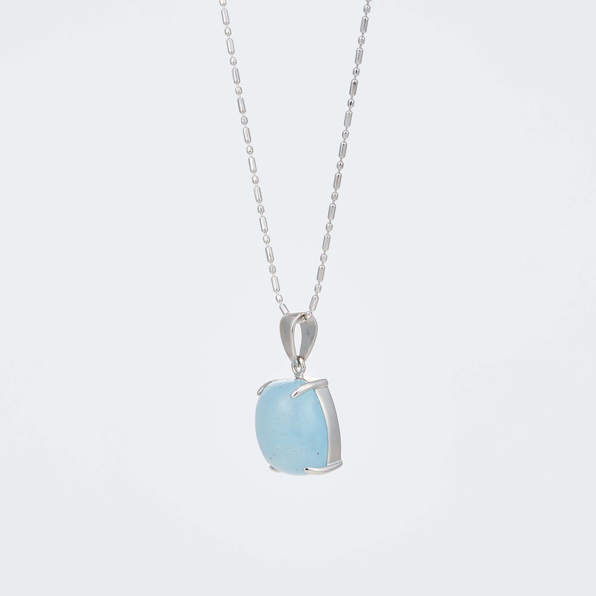 アクアマリン プラチナペンダントトップ(4.0カラット/カボションカット/3月誕生石)《26A01005》