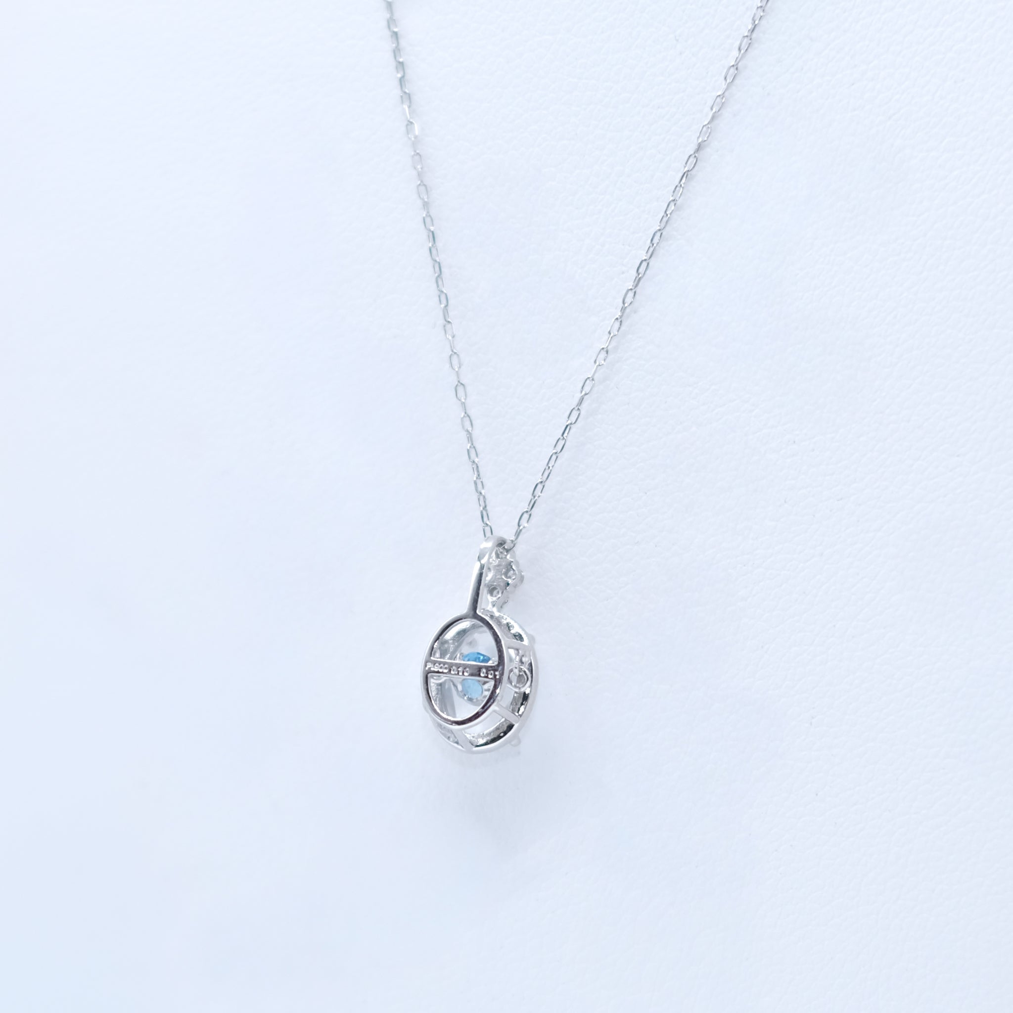 ロッククリスタル/ブルートパーズ プラチナネックレス(ダンシングストーン)《26A01006》