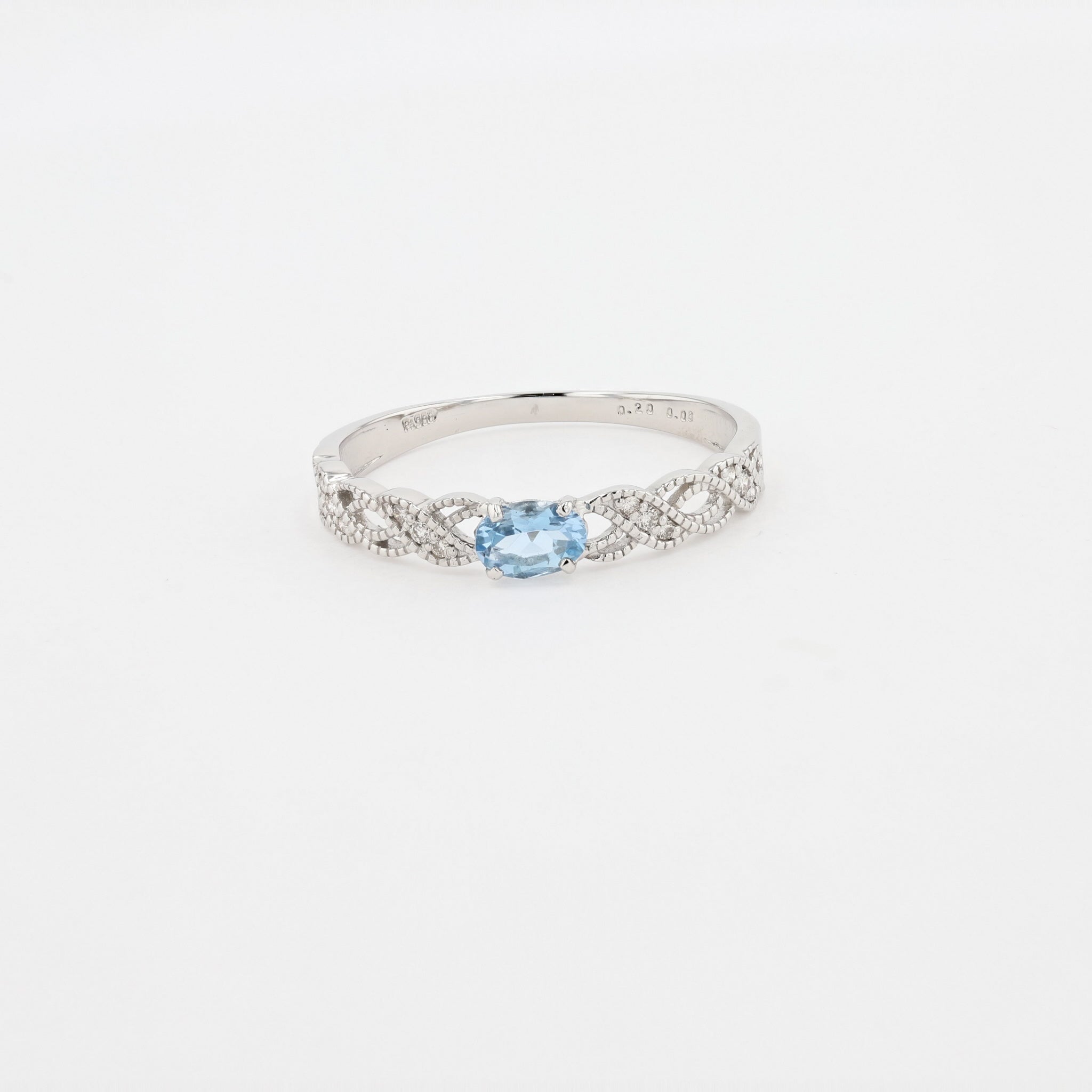 アクアマリン/ダイヤモンド プラチナリング(3月誕生石)《26A01103》