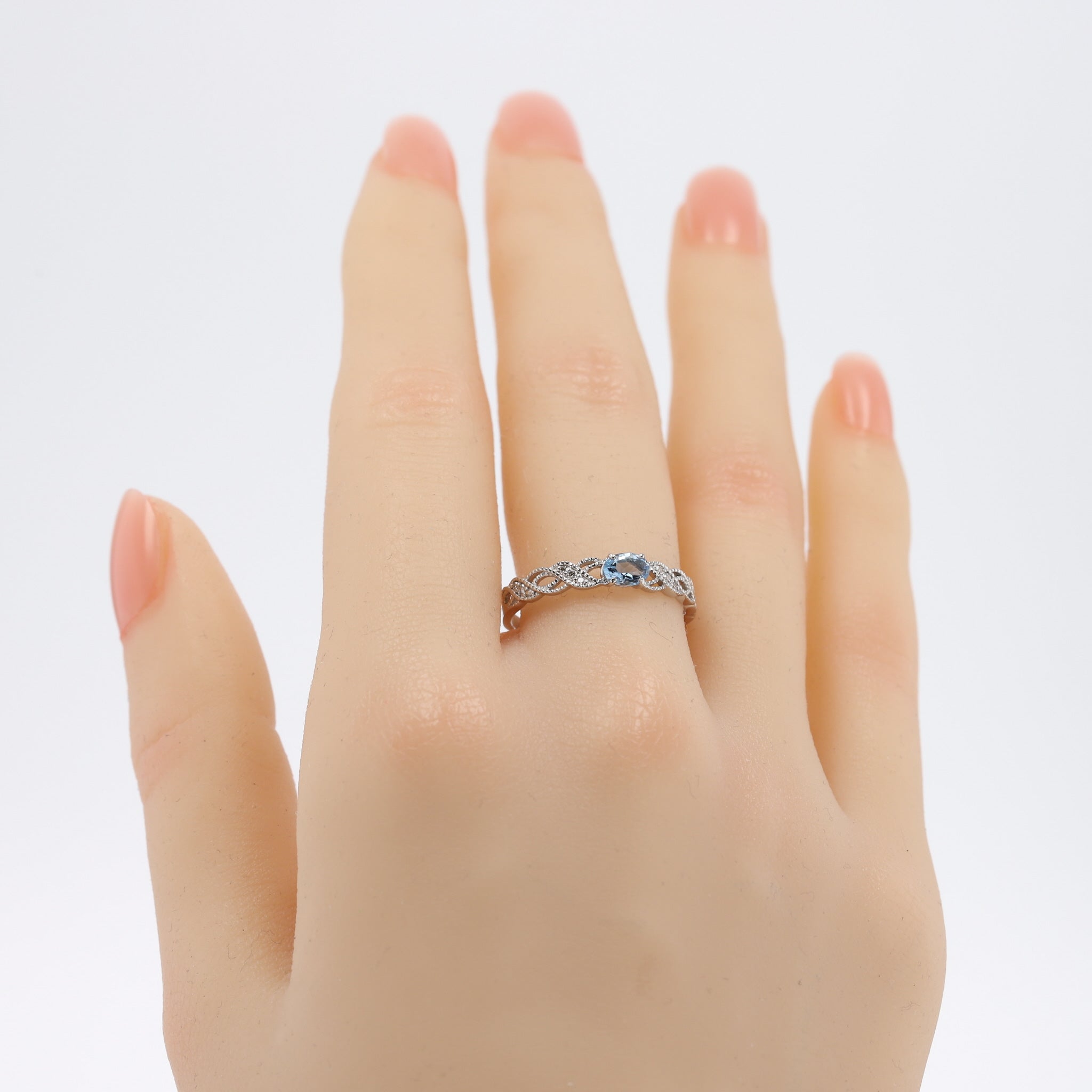 アクアマリン/ダイヤモンド プラチナリング(3月誕生石)《26A01103》