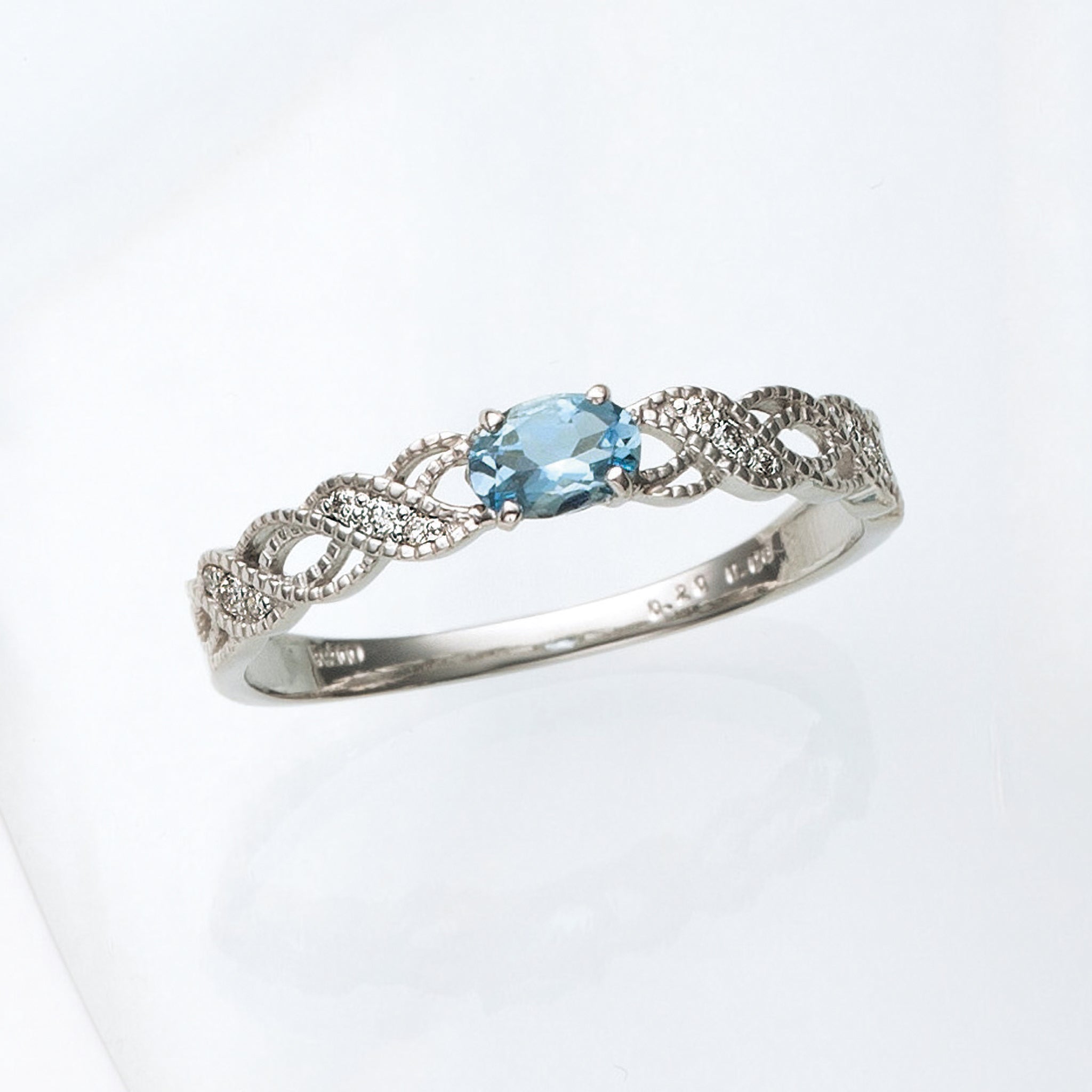 アクアマリン/ダイヤモンド プラチナリング(3月誕生石)《26A01103》