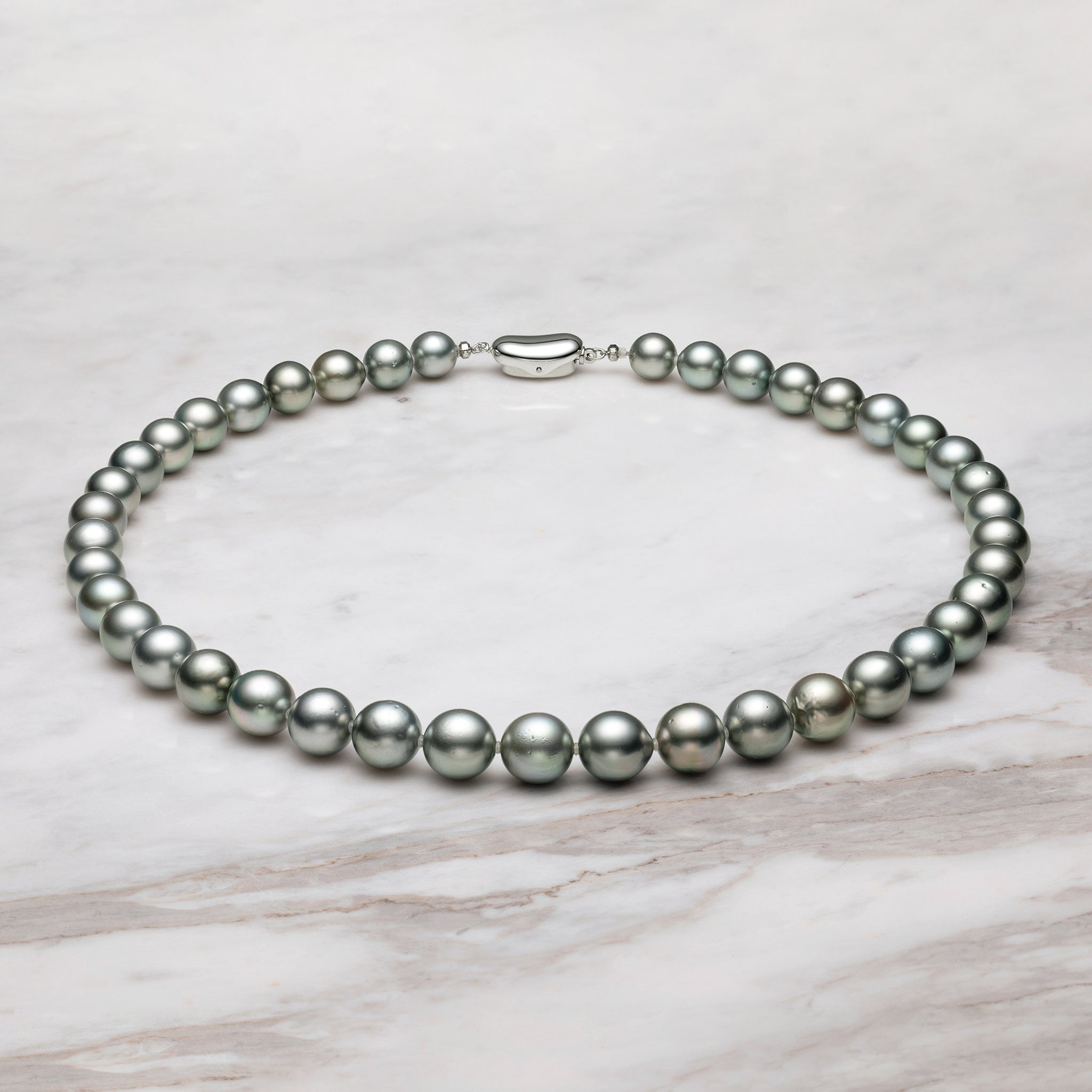 【限定5点】パール ネックレス(黒蝶真珠/8~10mm/グレー系/6月誕生石/真珠鑑別鑑定書付)《26A01106》