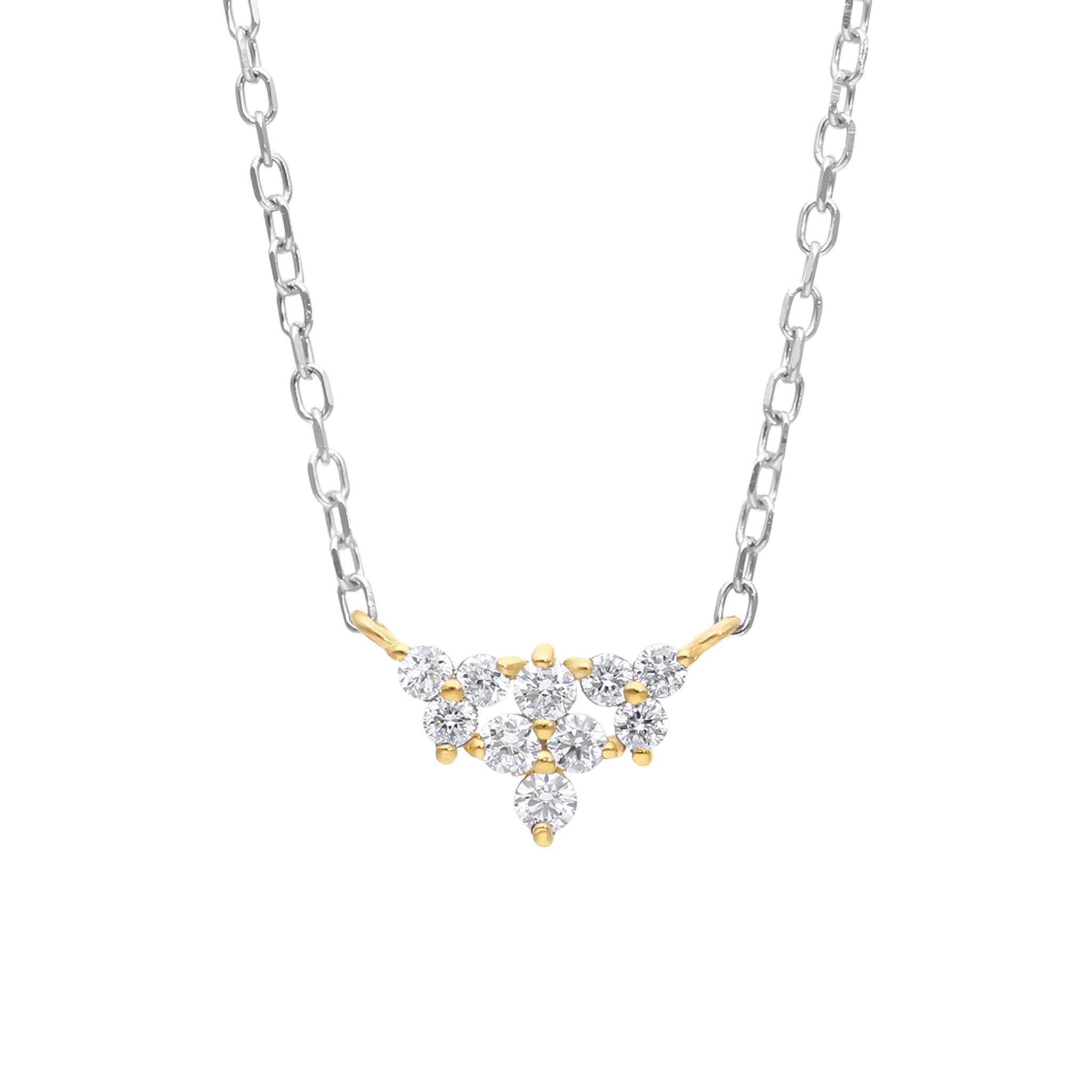 ダイヤモンド K18/プラチナネックレス(コンビカラー/4月誕生石)《26A01303》