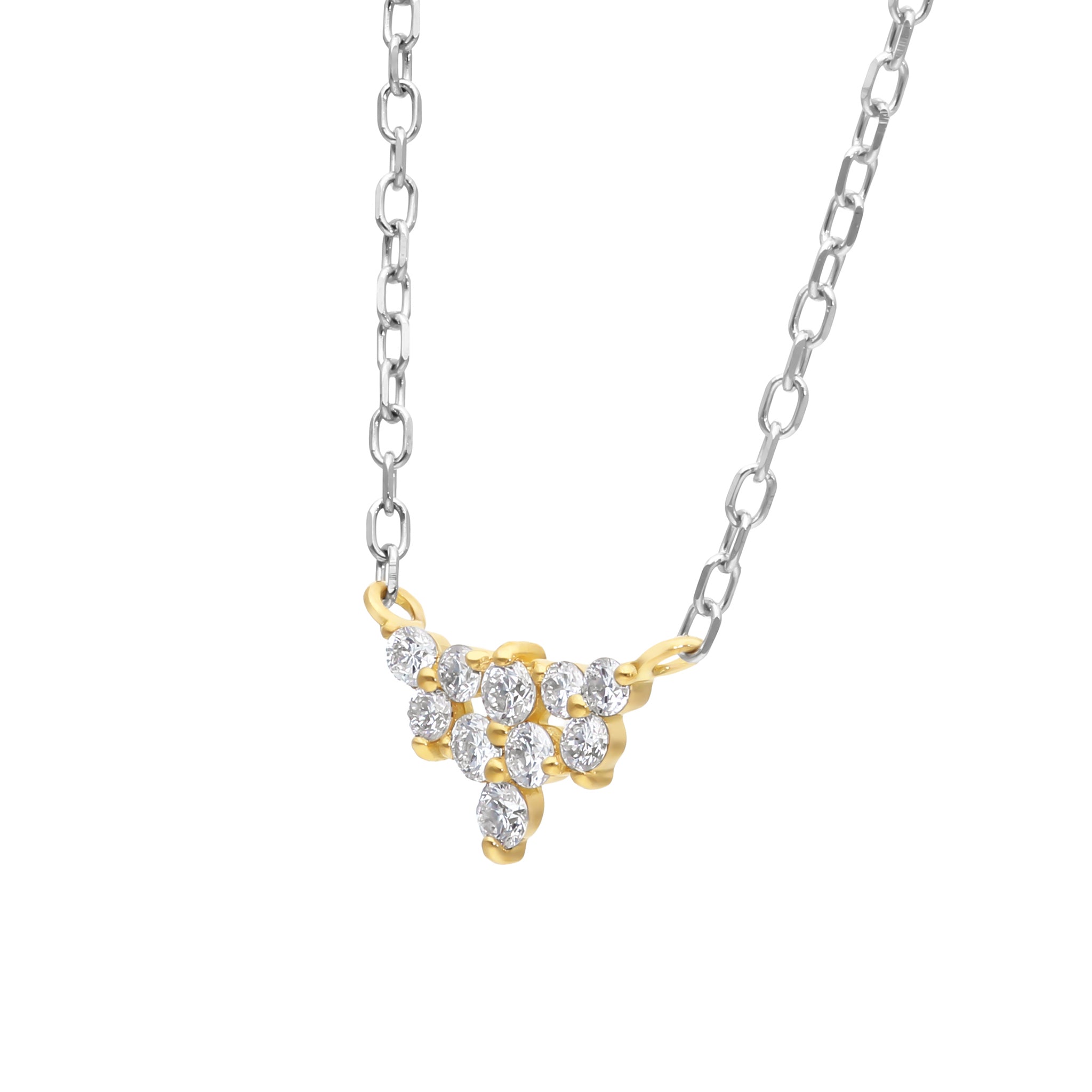 ダイヤモンド K18/プラチナネックレス(コンビカラー/4月誕生石)《26A01303》