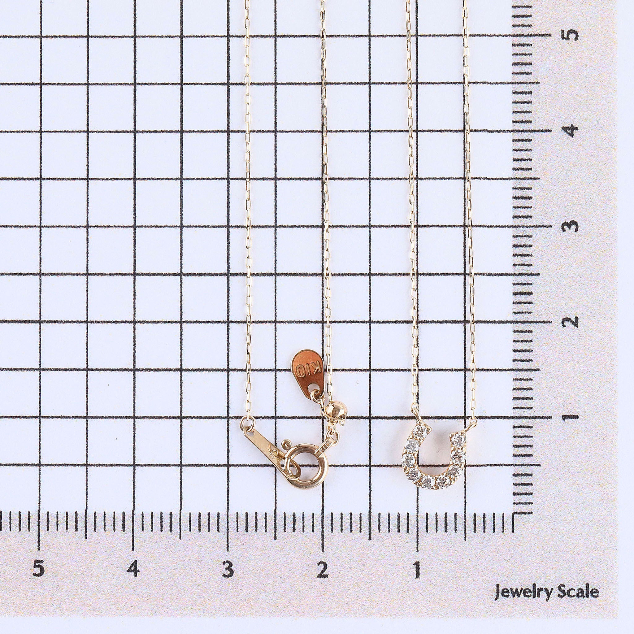 ダイヤモンド K10ネックレス(馬蹄モチーフ/4月誕生石)《26A01305》