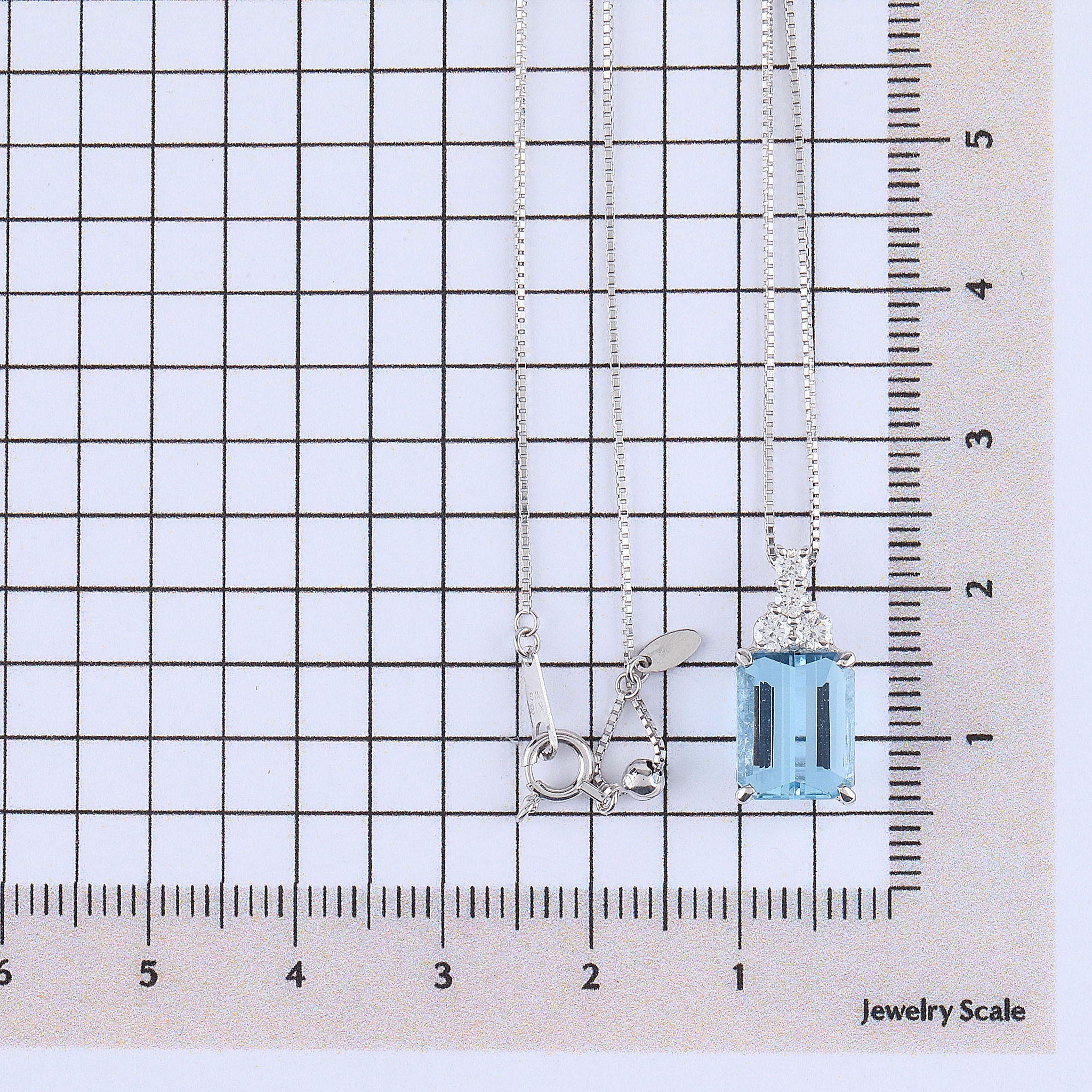 【限定1点】アクアマリン/ダイヤモンド プラチナネックレス(2.89カラット/ステップカット/3月誕生石)《26A01601》